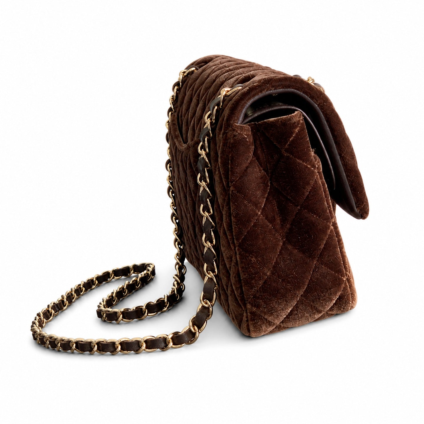 Chanel Velvet Brown Blue Purple Bag