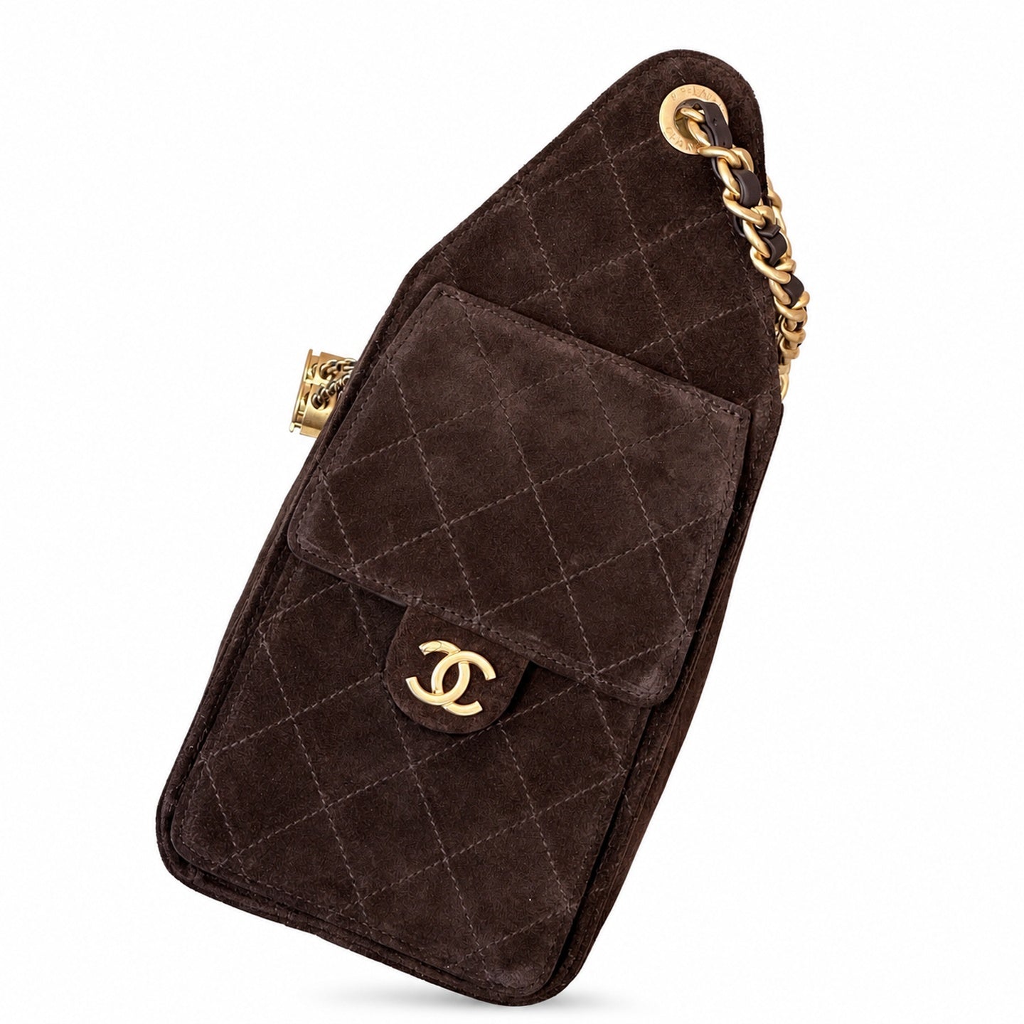 Chanel 25 Large Suede Brown Bag