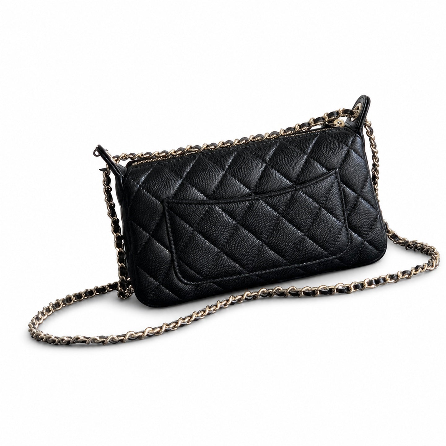 Chanel Small Leather Silver Bag