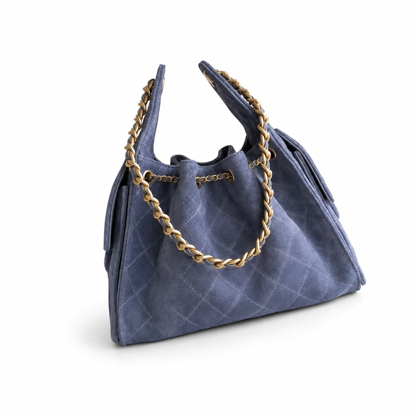 Chanel 25 Small Suede Black Gold Bag