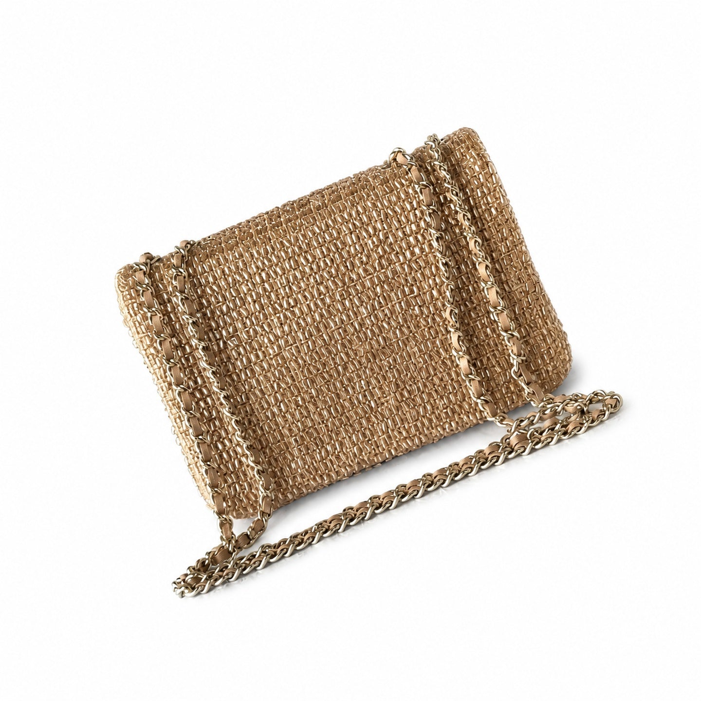 Chanel Mini Beige Gold Clutch