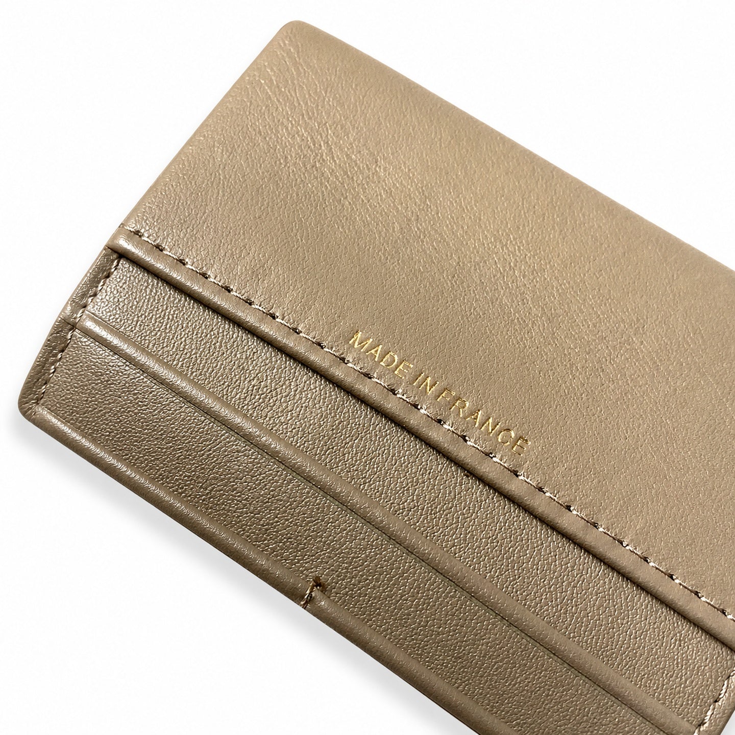 Chanel Leather Gray Khaki Gold Handbag