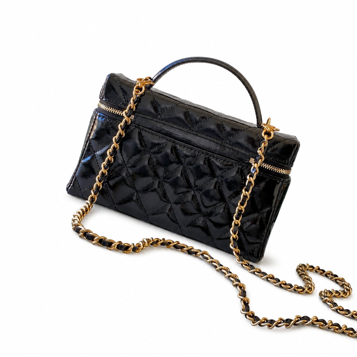 Chanel Leather Black Gold Bag
