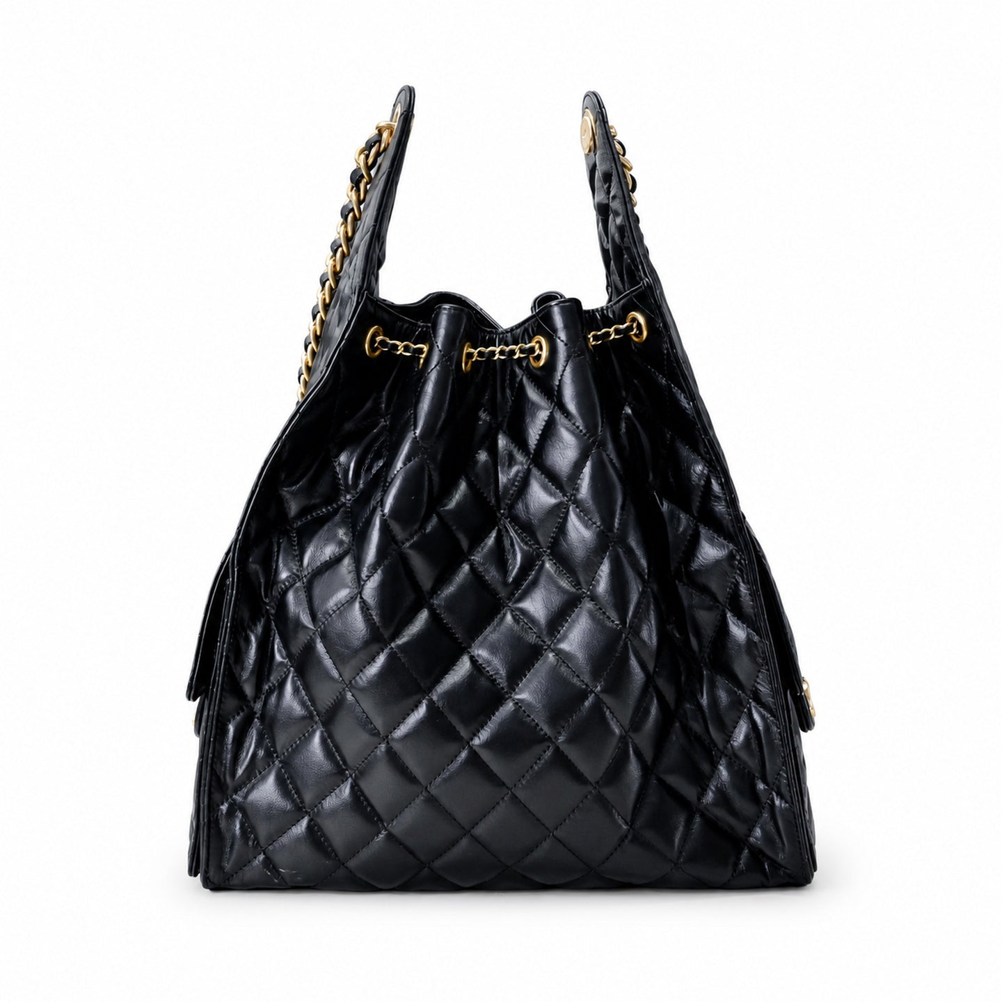 Chanel Small Denim Leather Gold Bag