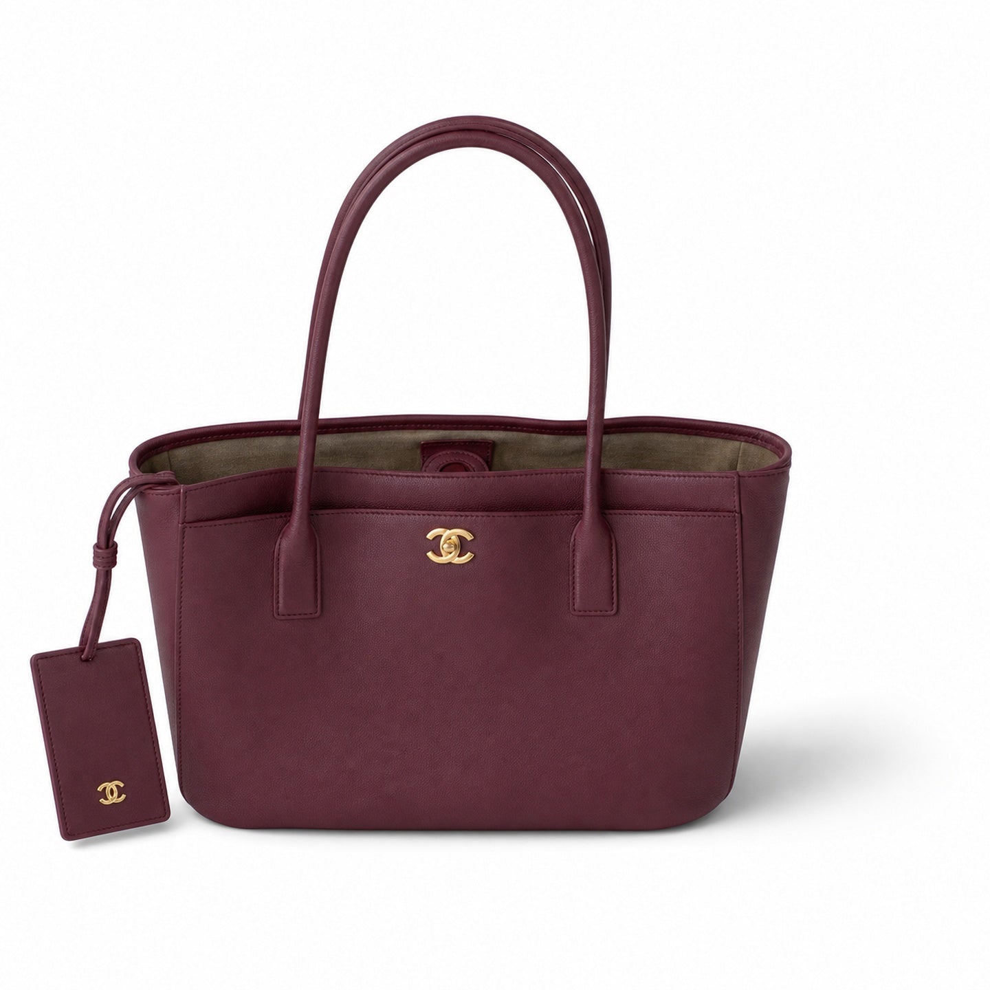 Chanel Red Burgundy Tote Bag