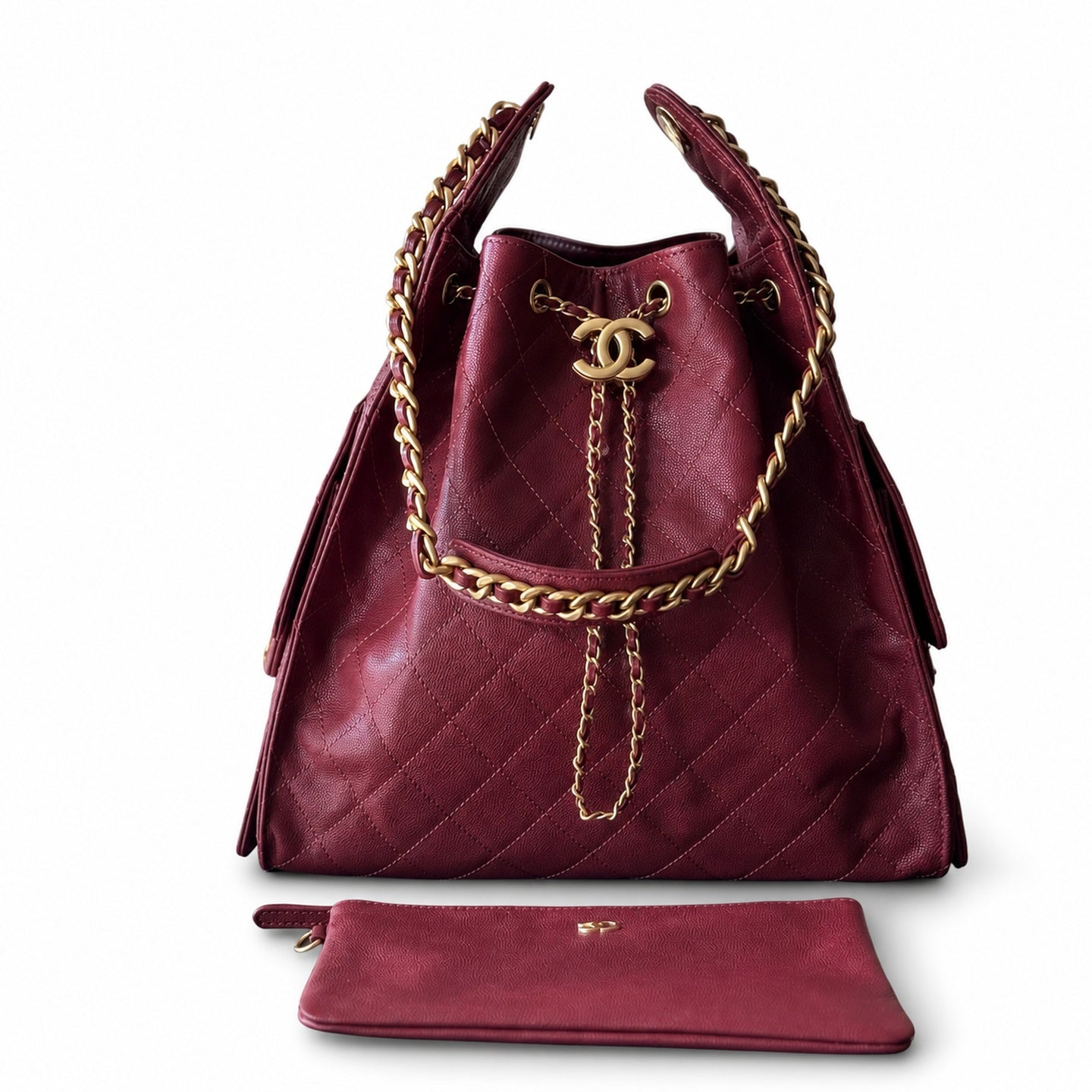 Chanel Medium Leather Gold Shopping Bag
