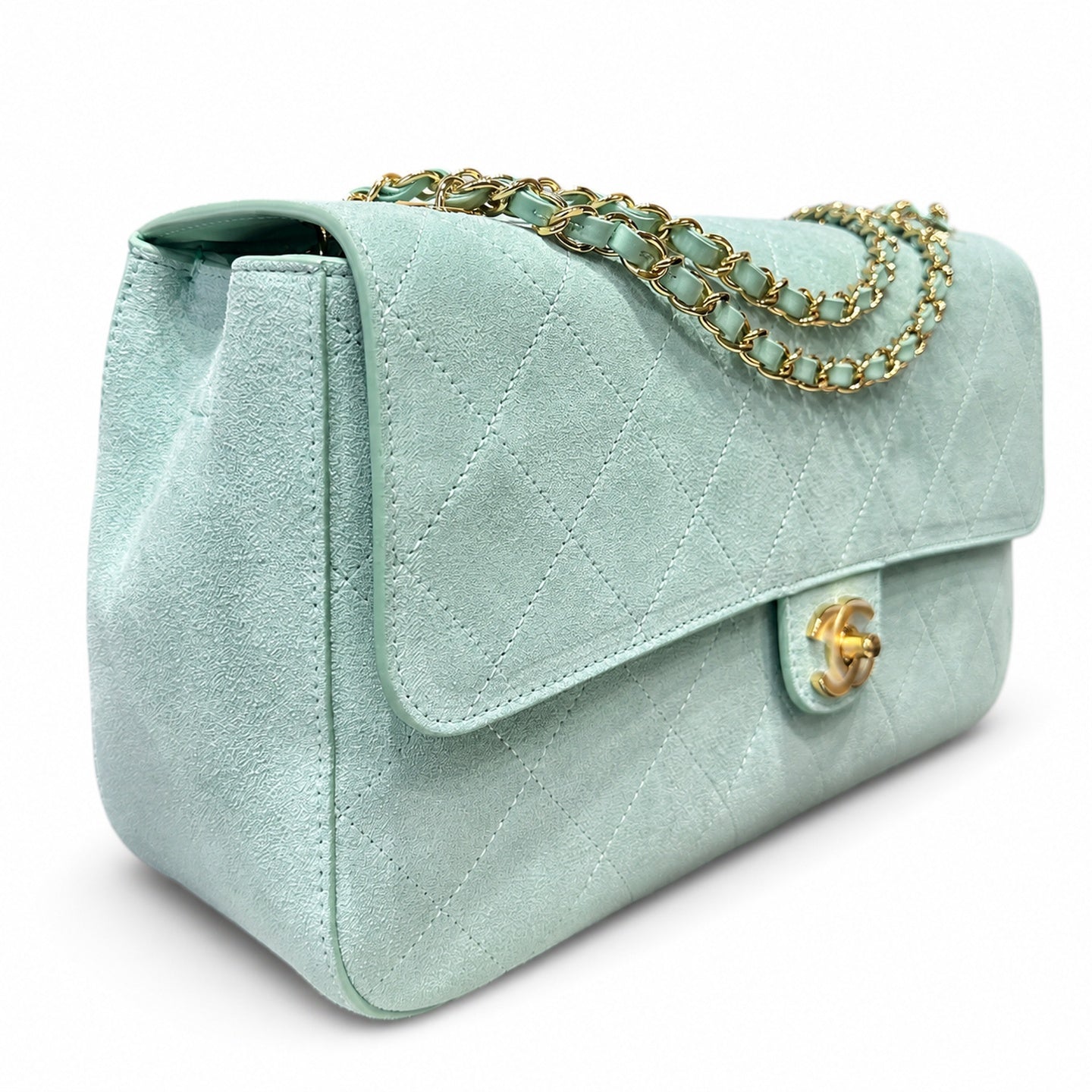 Chanel Suede Green Bag