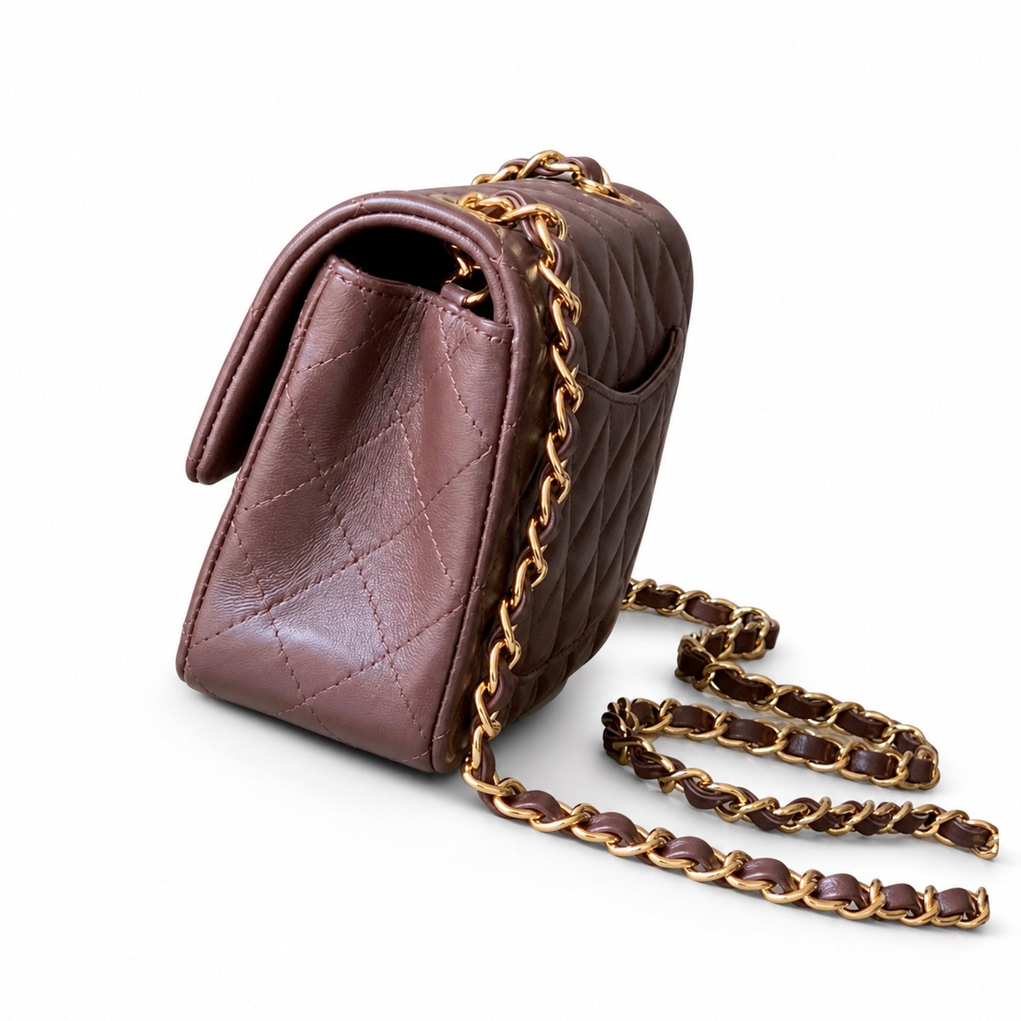 Chanel Reversible Mini Leather Black Brown Bag