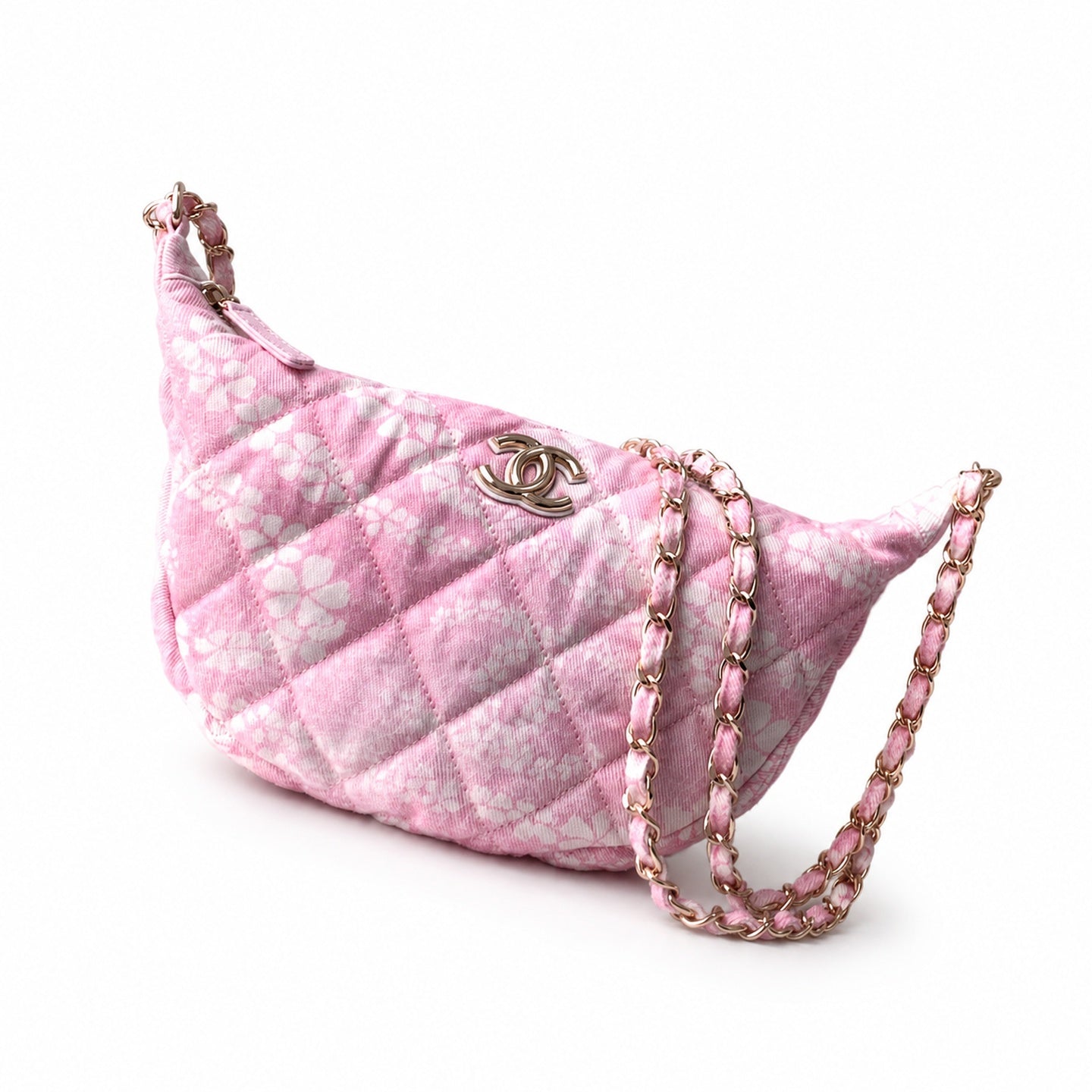 Chanel Denim White Pink Gold Bag