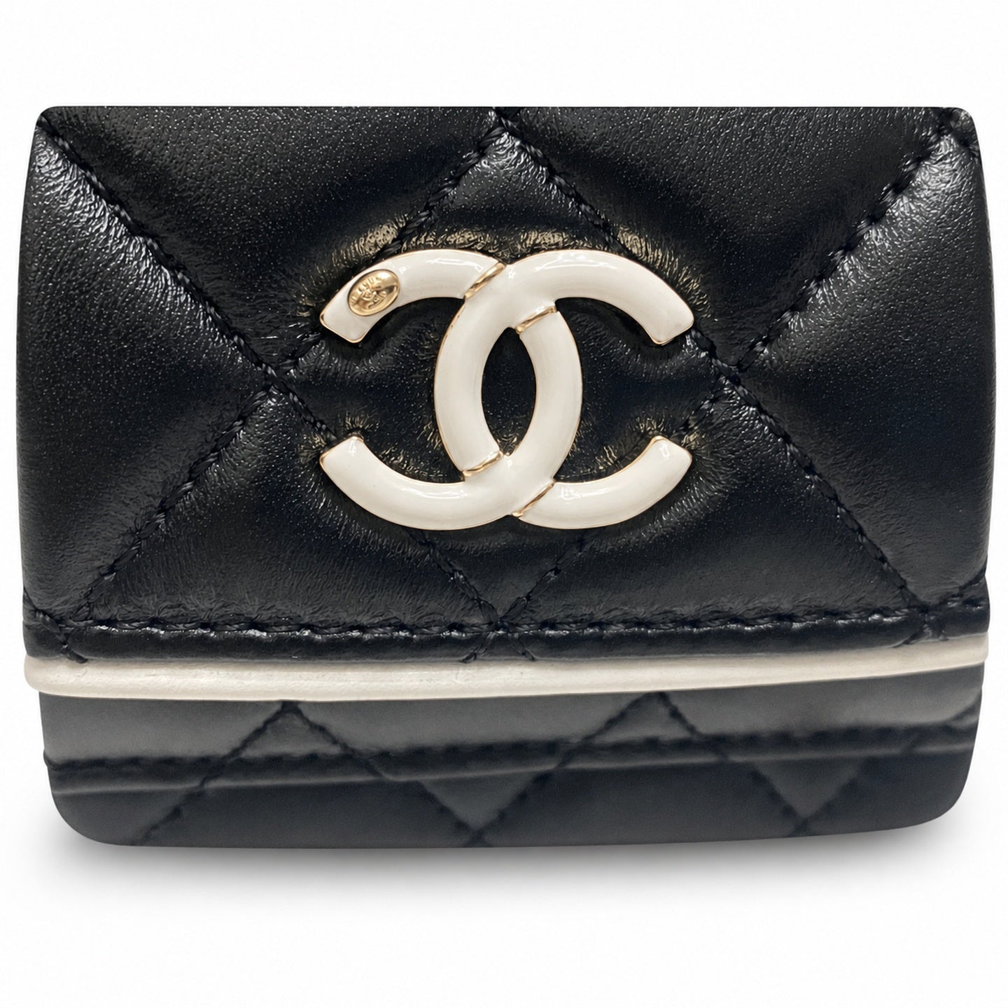 Chanel Mini Leather Black White Bag