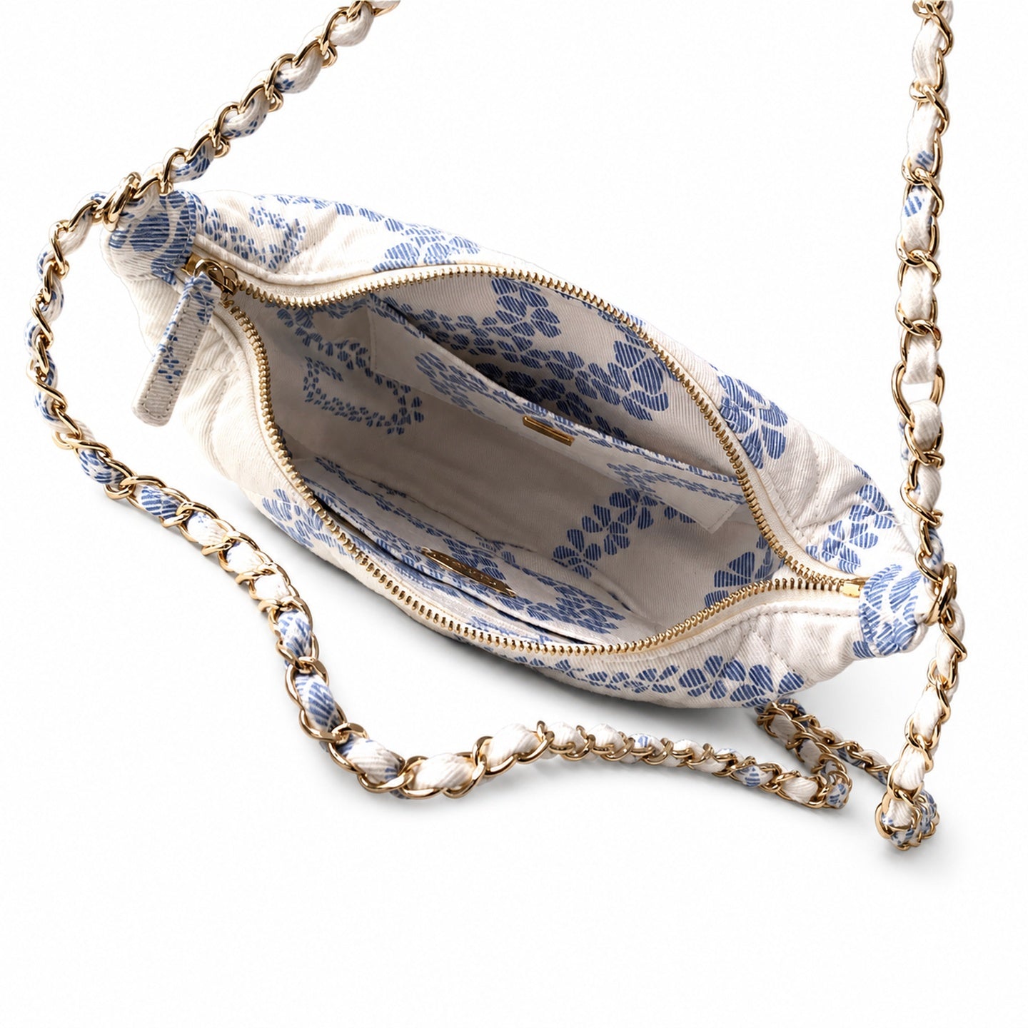 Chanel Denim White Blue Gold Bag