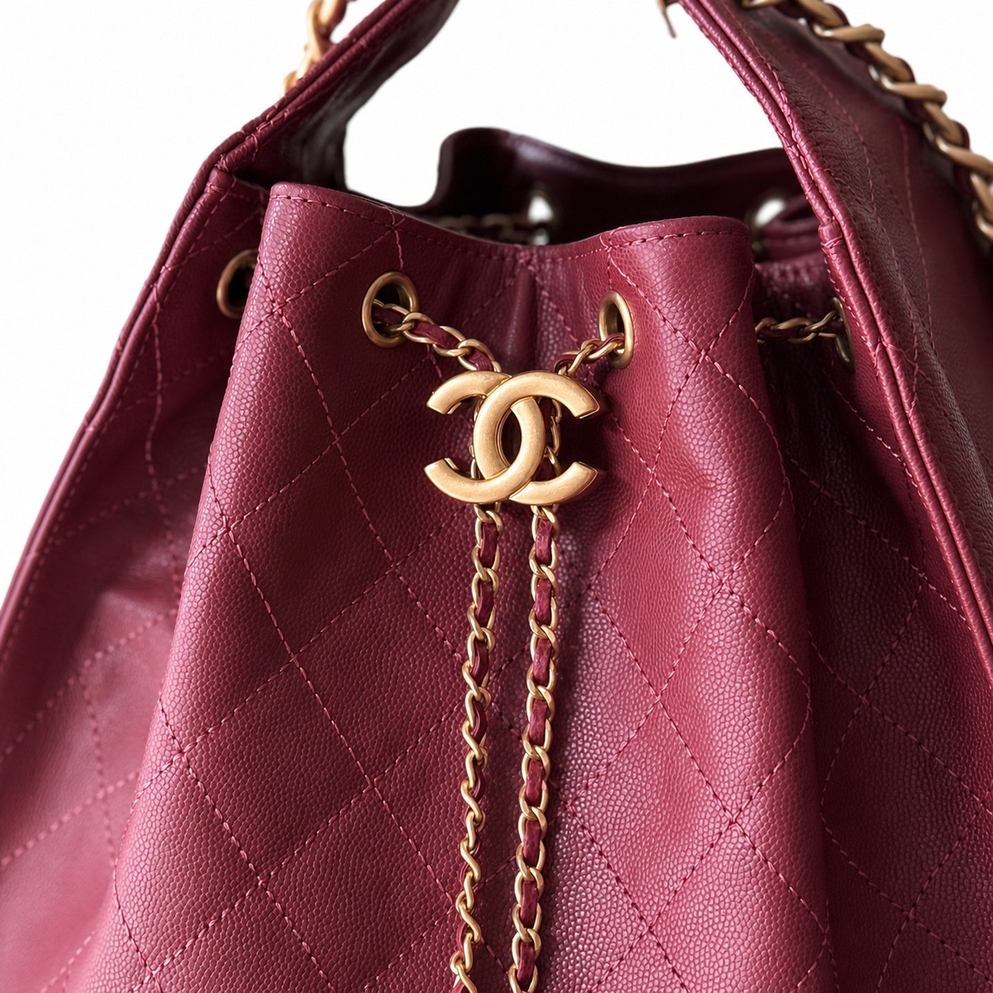 Chanel Medium Leather Gold Shopping Bag