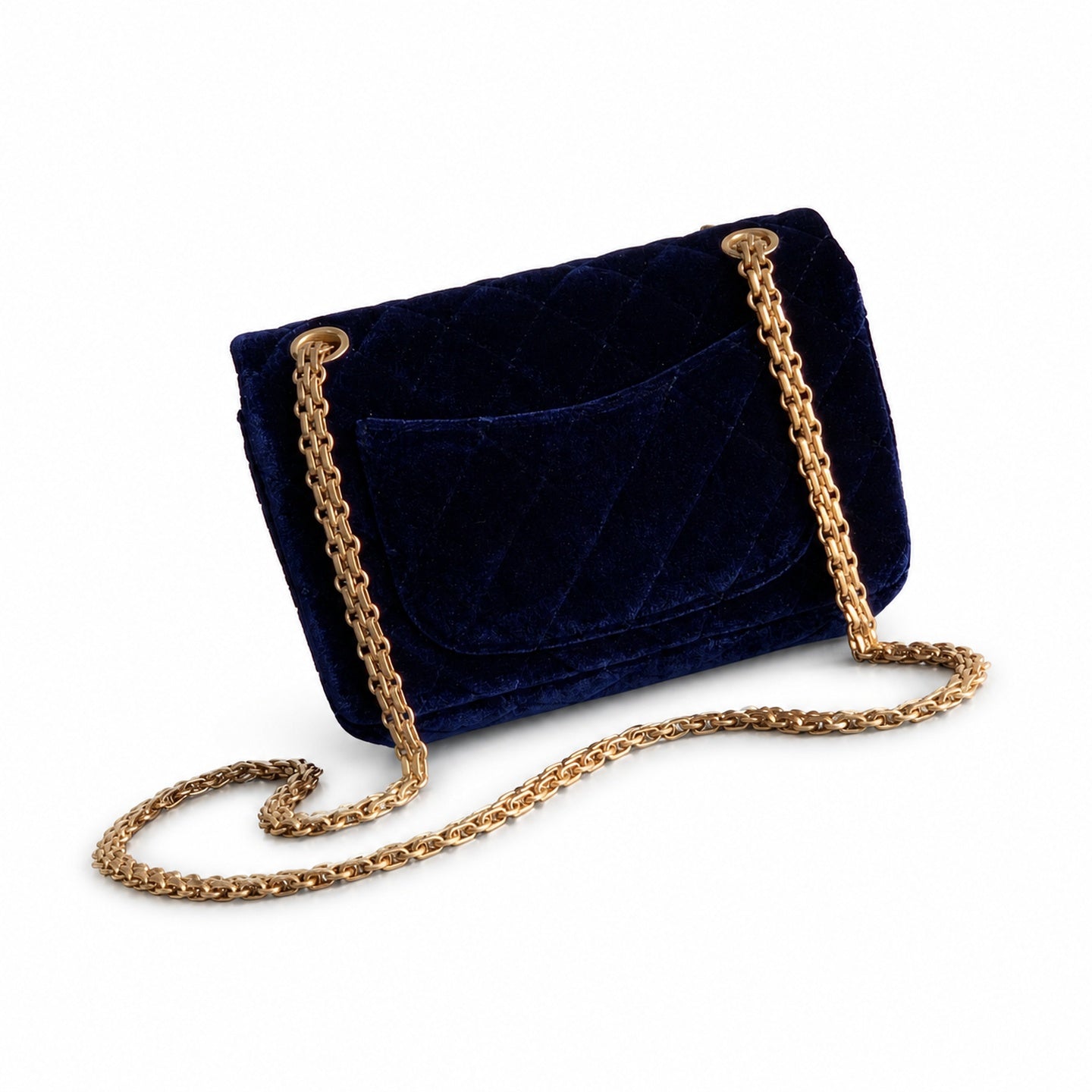 Chanel Mini Silk Velvet Tweed Leather Black Purple Gold Charm