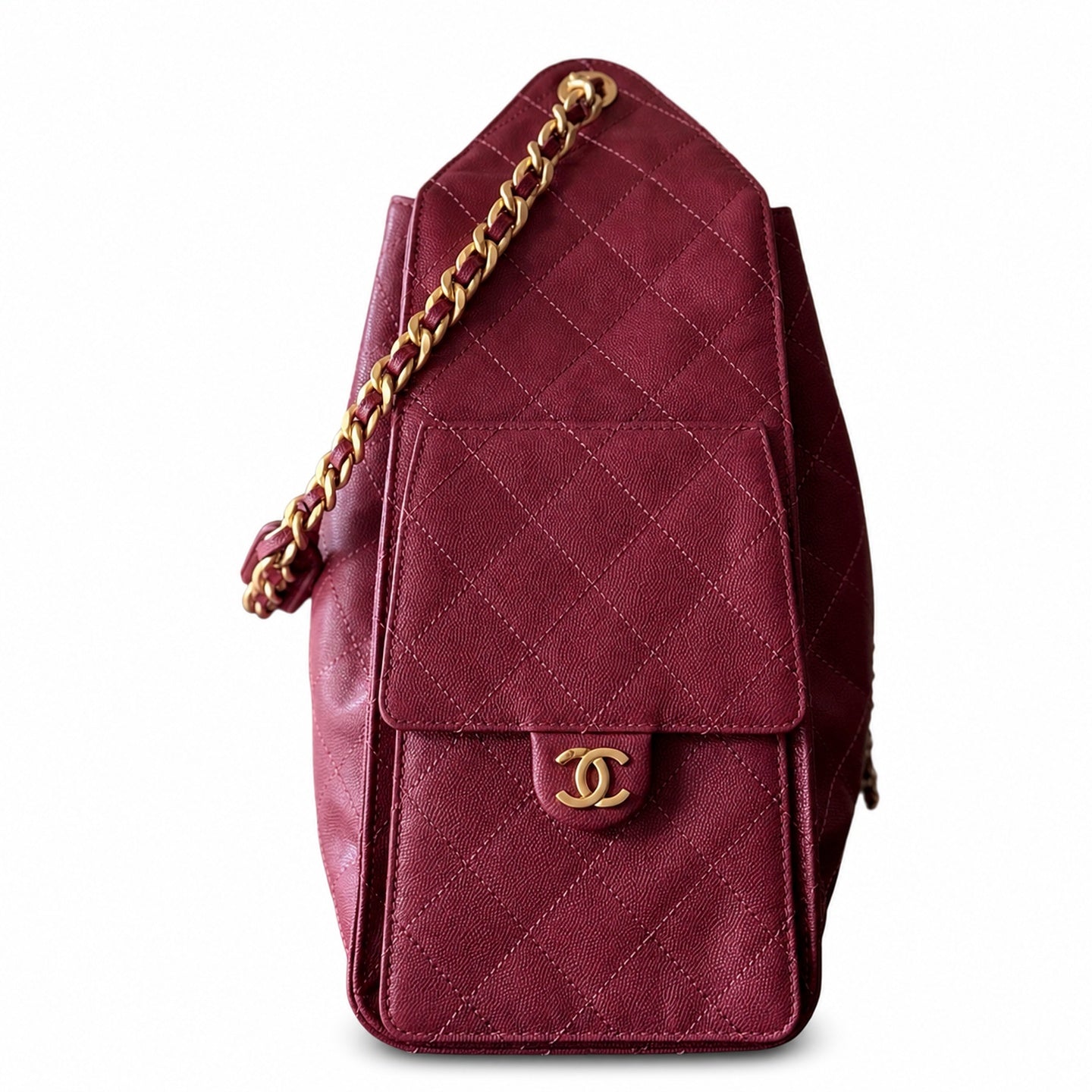Chanel Medium Leather Gold Shopping Bag
