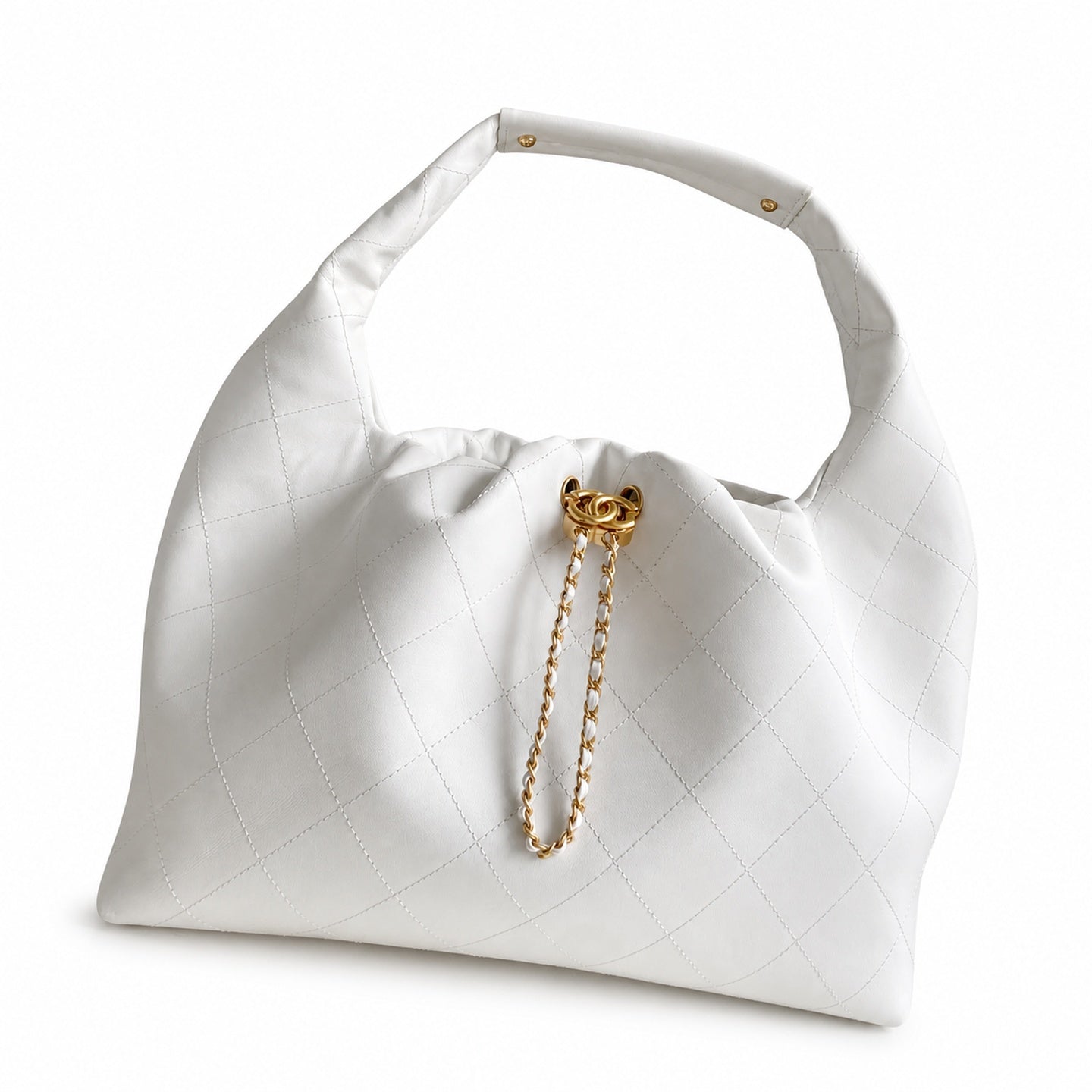 Chanel Small Leather Black Hobo Bag