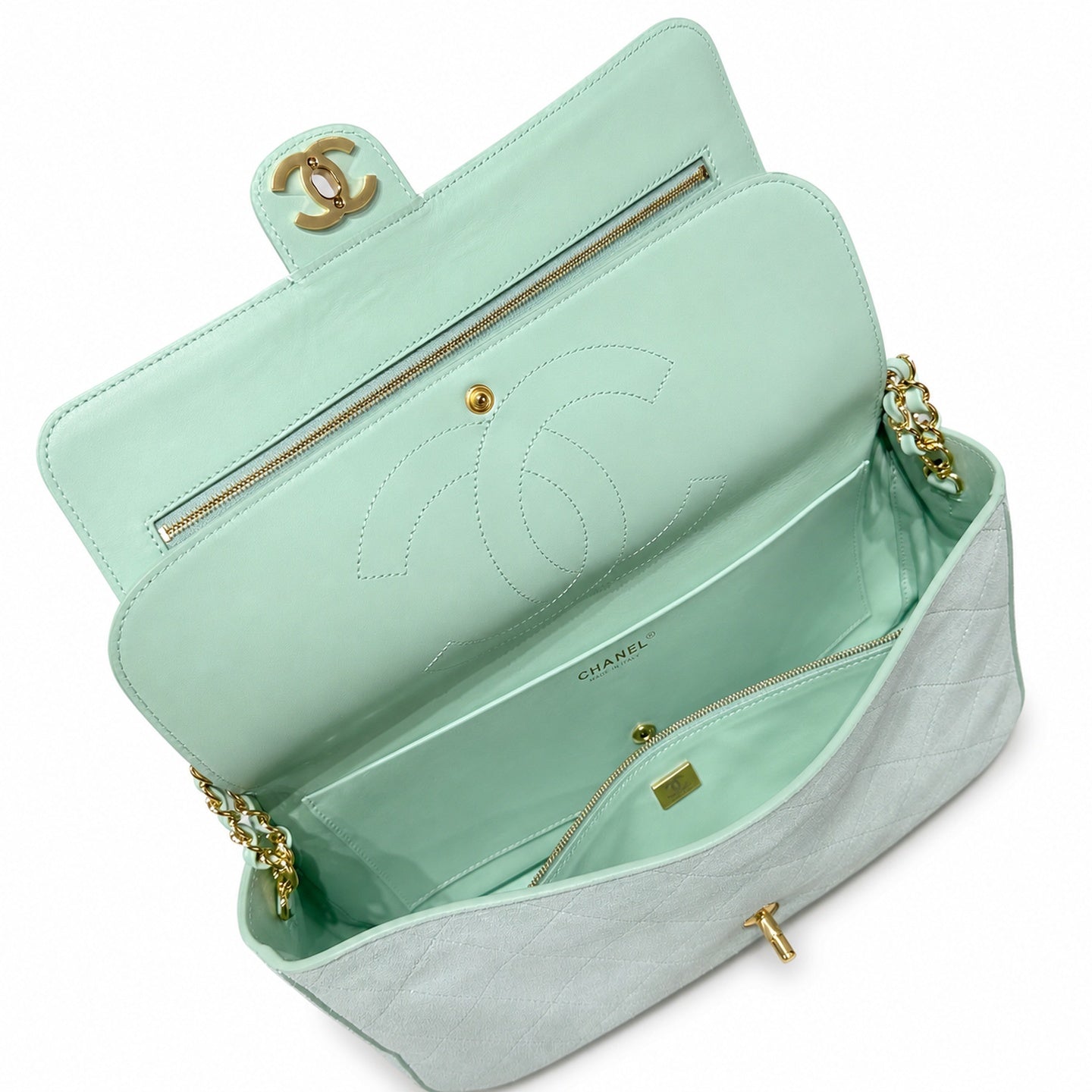 Chanel Suede Green Bag