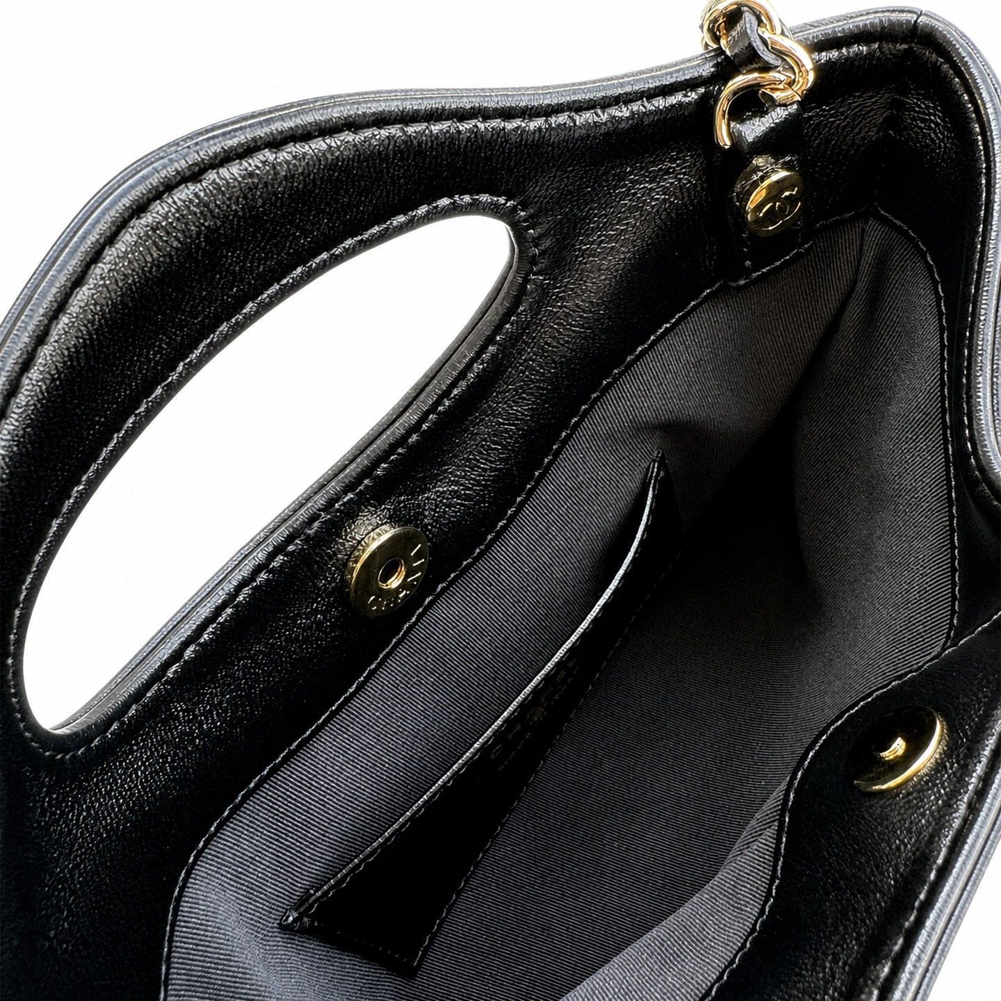 Chanel Mini Leather Gold Shopping Bag