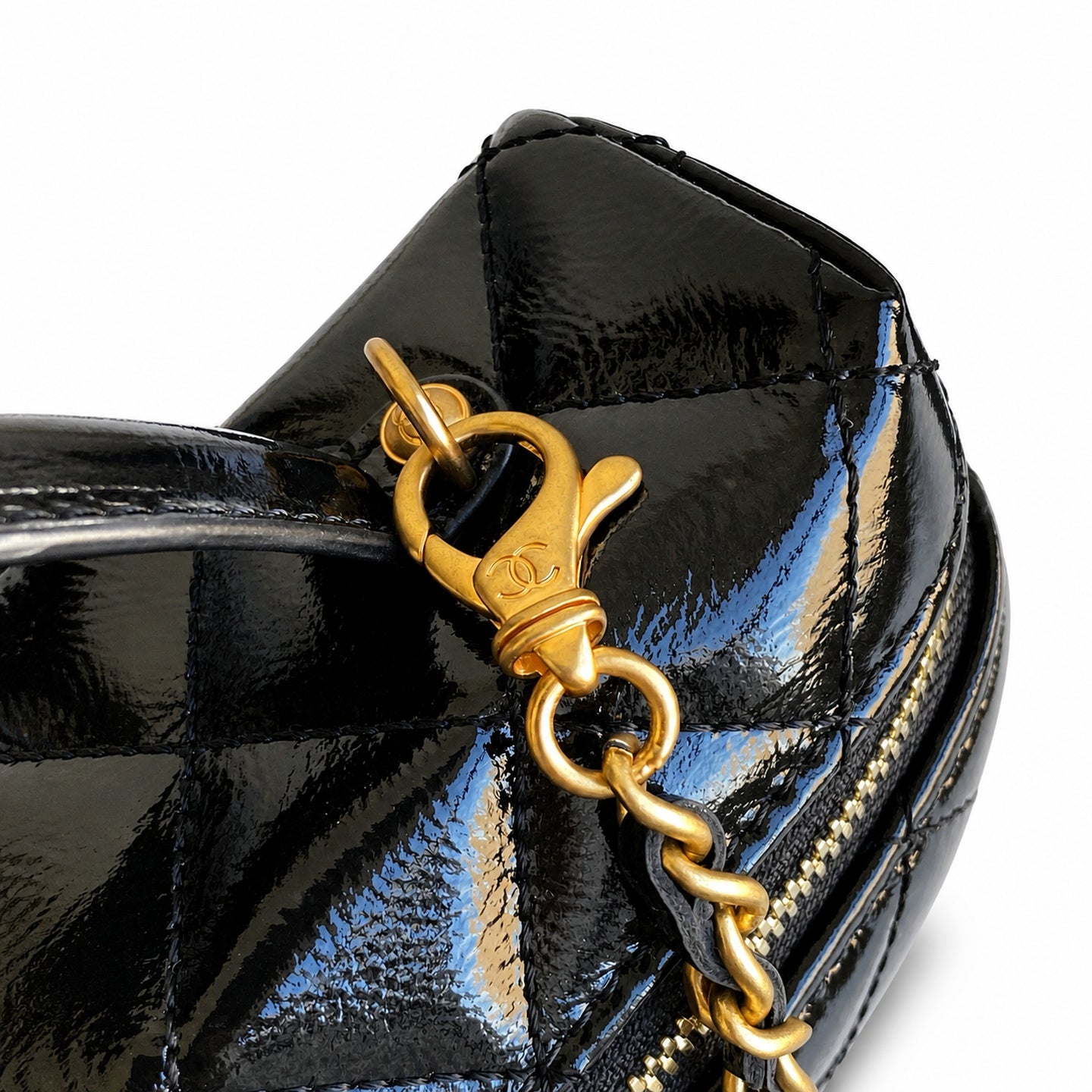Chanel Leather Black Gold Bag