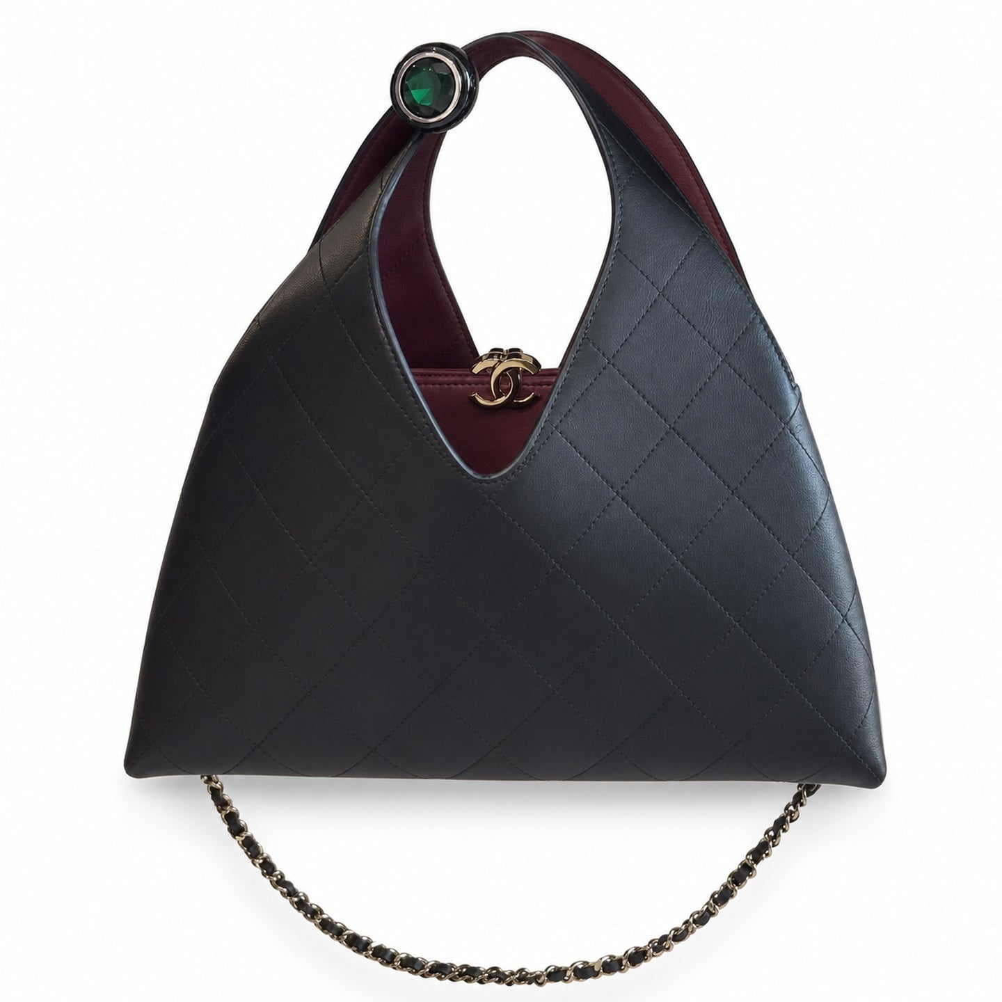 Chanel Leather Burgundy Handbag