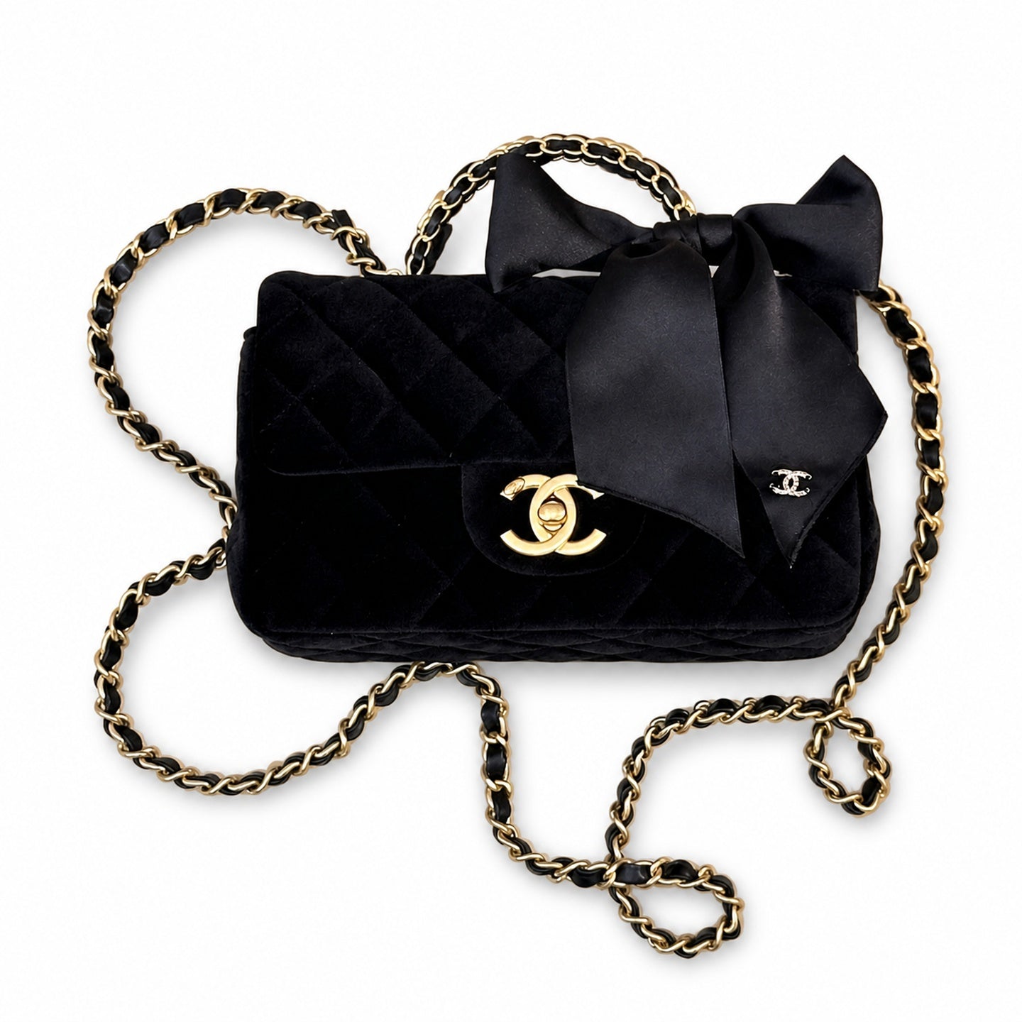 Chanel 25 Small Silk Velvet Bag