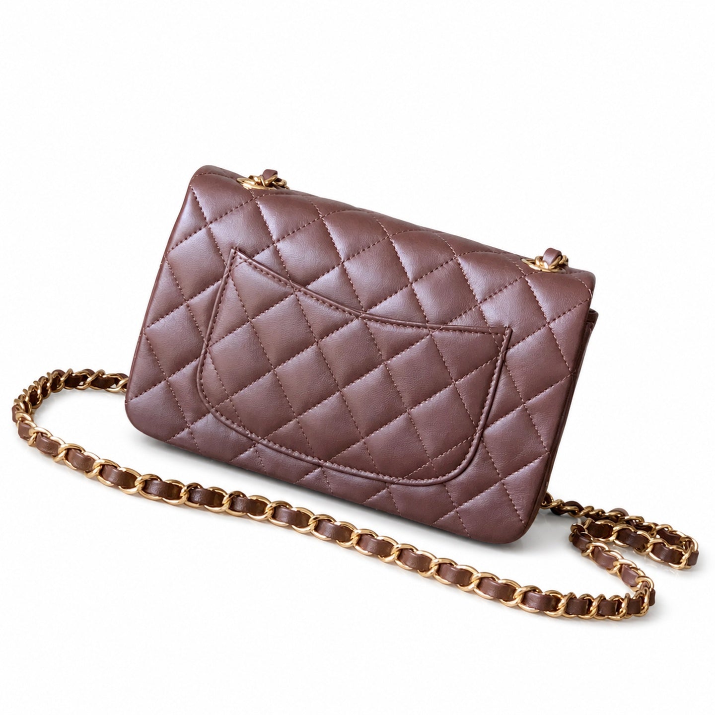 Chanel Reversible Mini Leather Black Brown Bag