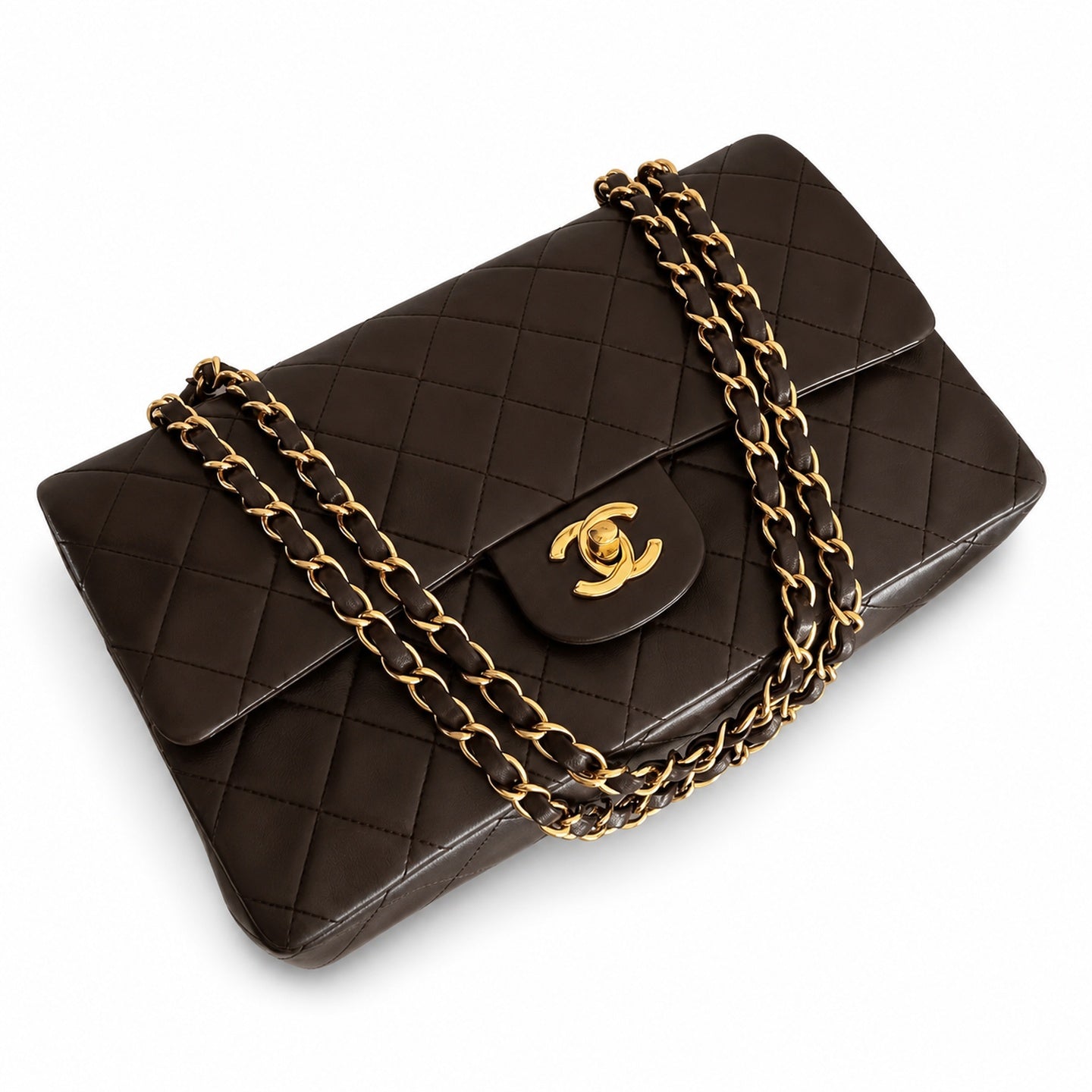 Chanel Reversible Large Leather Black Brown Bag