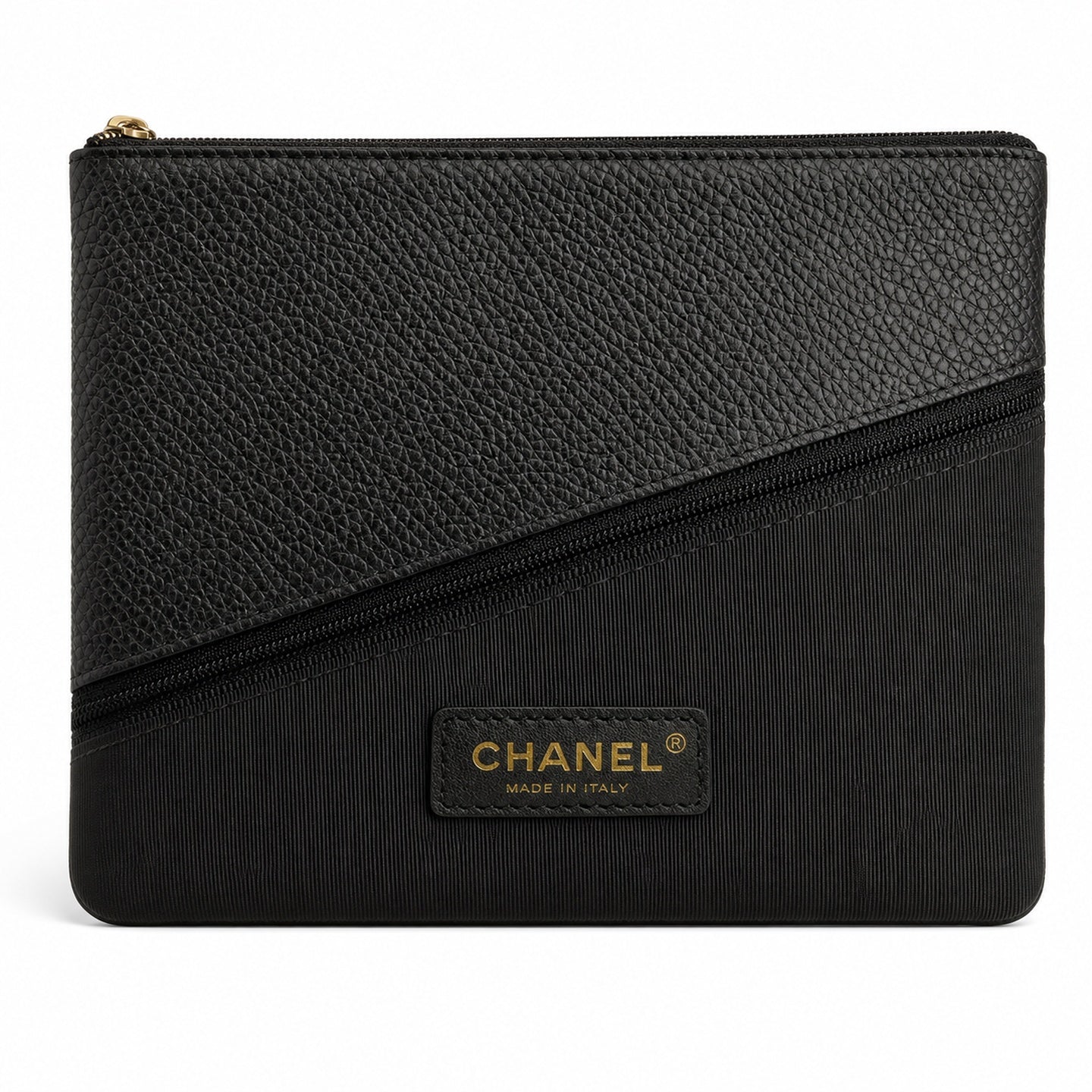 Chanel Medium Leather Black Gold Tote Bag