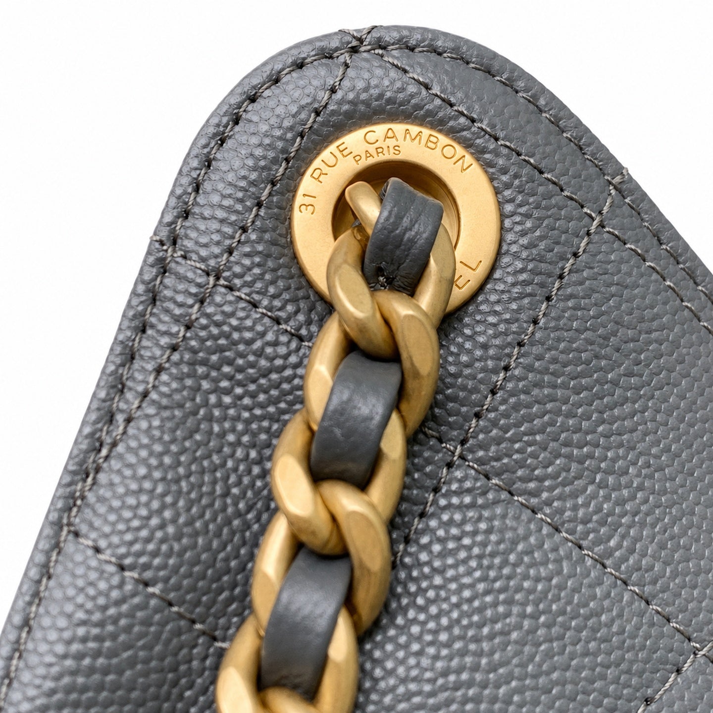 Chanel Medium Leather Black Gold Bag