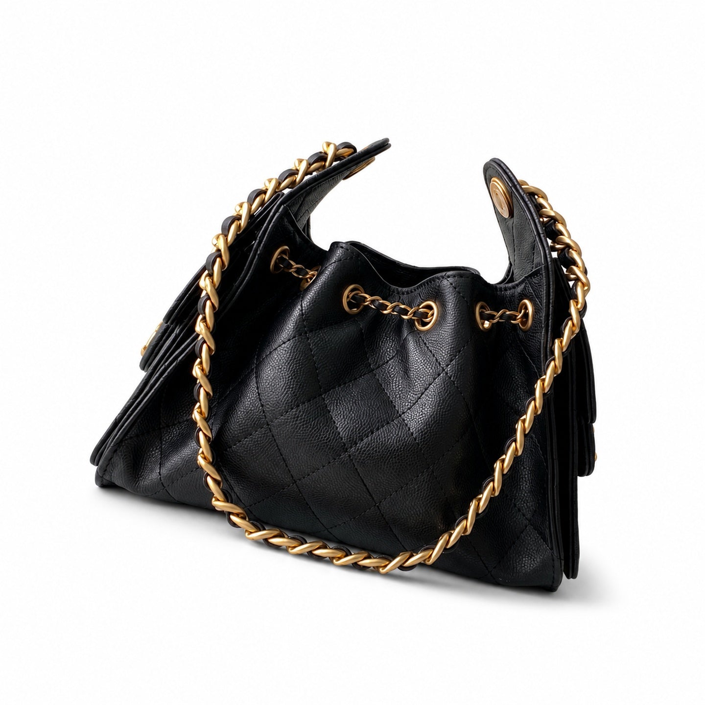Chanel Mini Denim Leather Gold Shoulder Bag