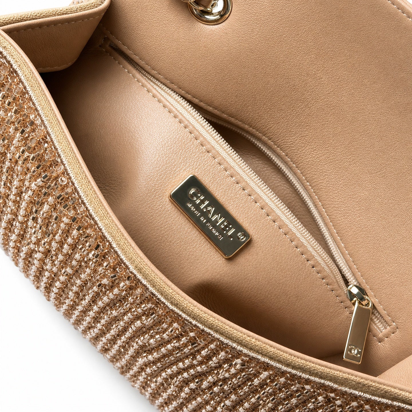 Chanel Mini Beige Gold Clutch