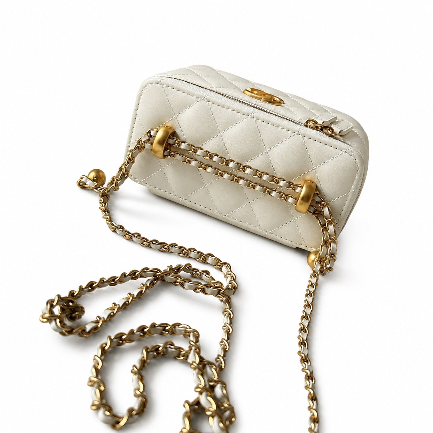 Chanel Black White Gold Bag