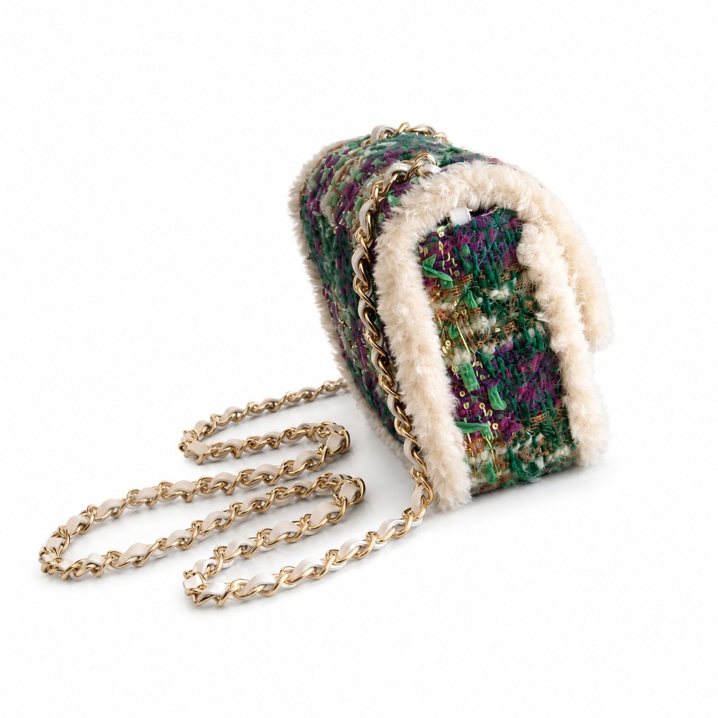 Chanel Mini Wool Tweed Green Purple Jacket