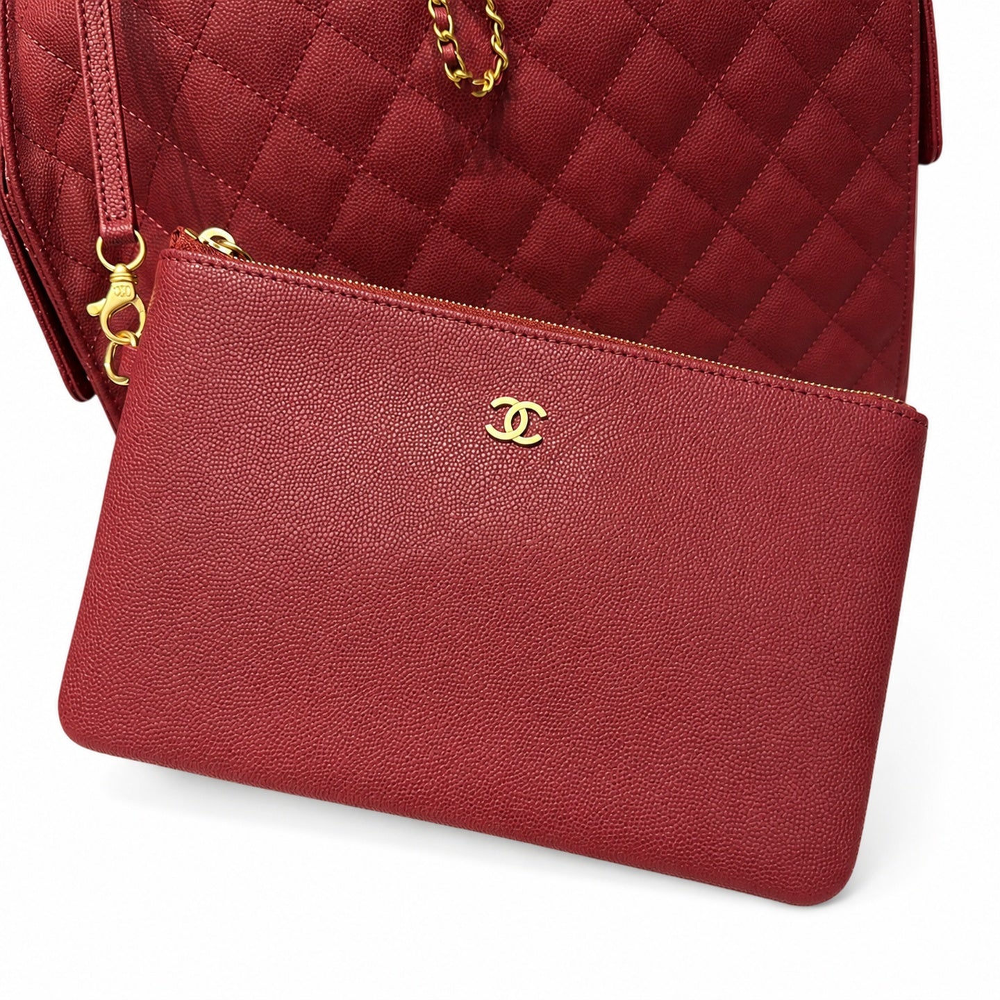 Chanel Small Denim Leather Yellow Gold Bag
