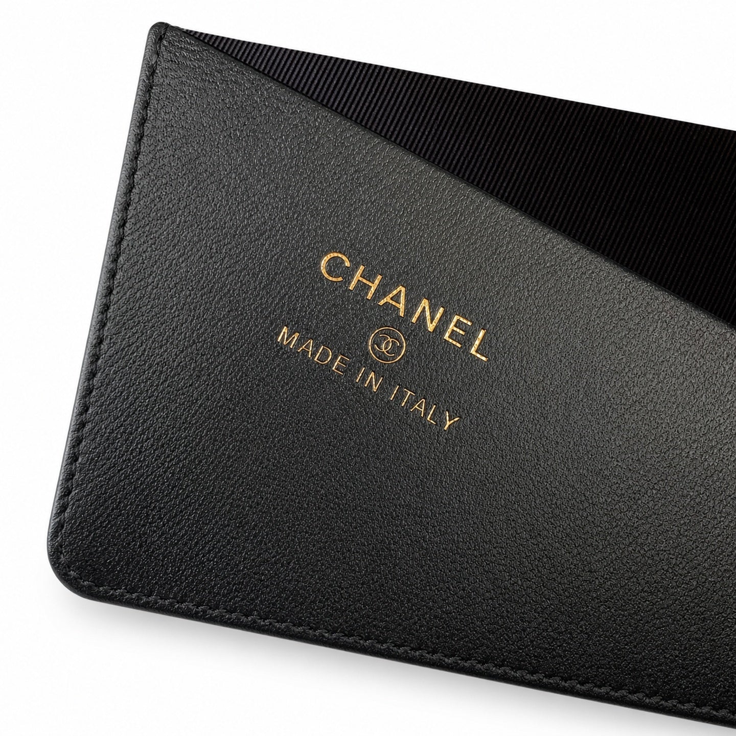 Chanel Small Denim Leather Black Gold Bag