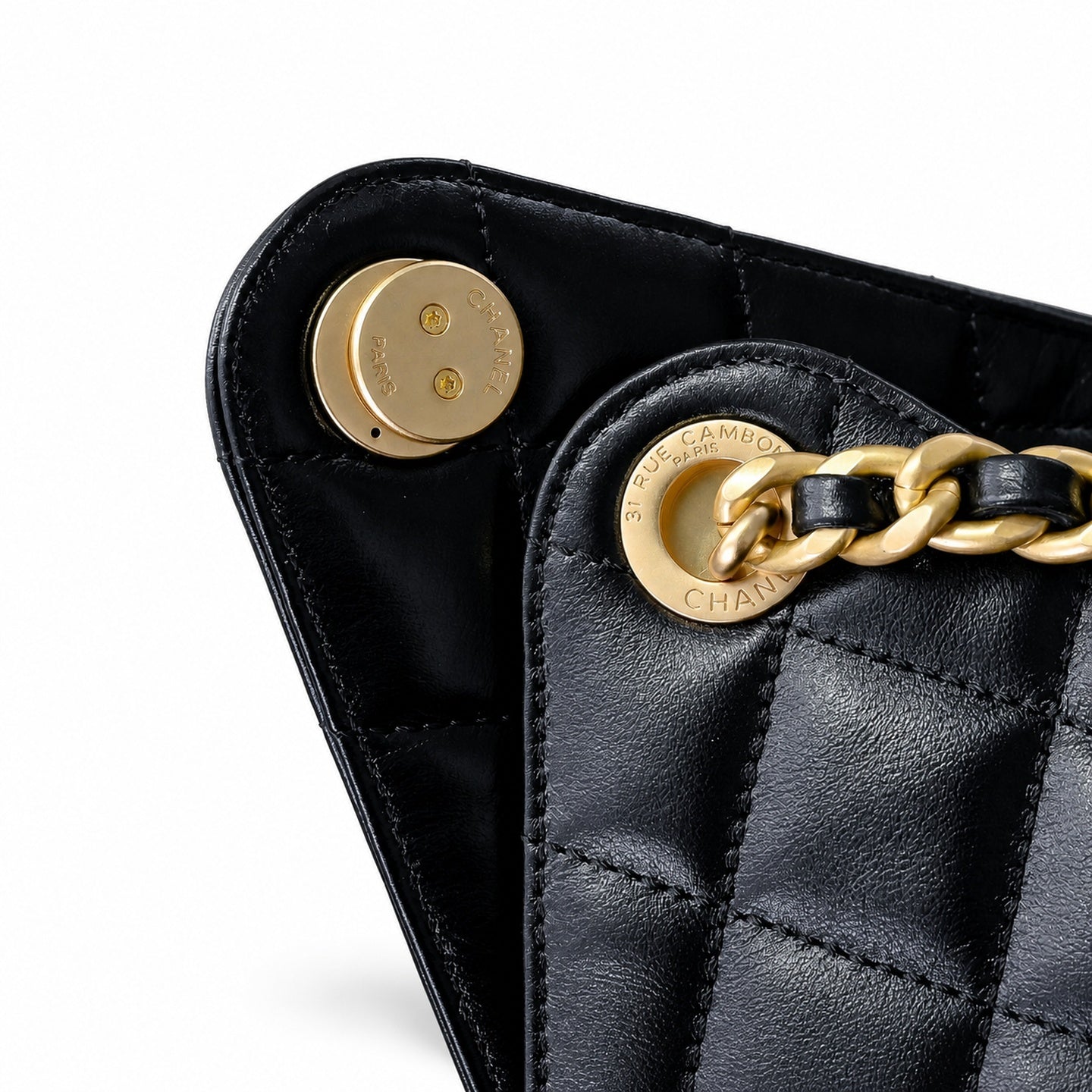 Chanel Small Denim Leather Gold Bag