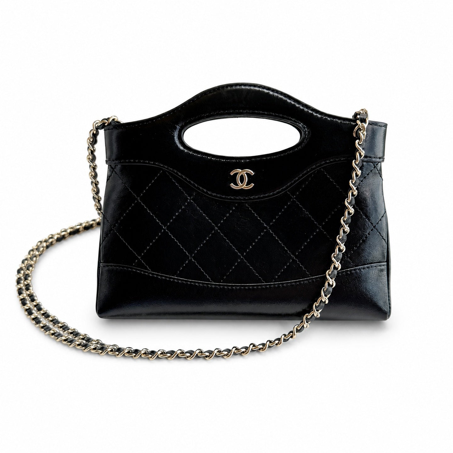 Chanel Mini Leather Gold Shopping Bag
