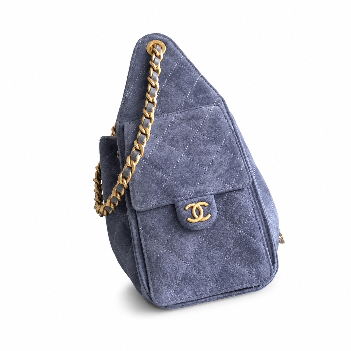 Chanel 25 Small Suede Black Gold Bag