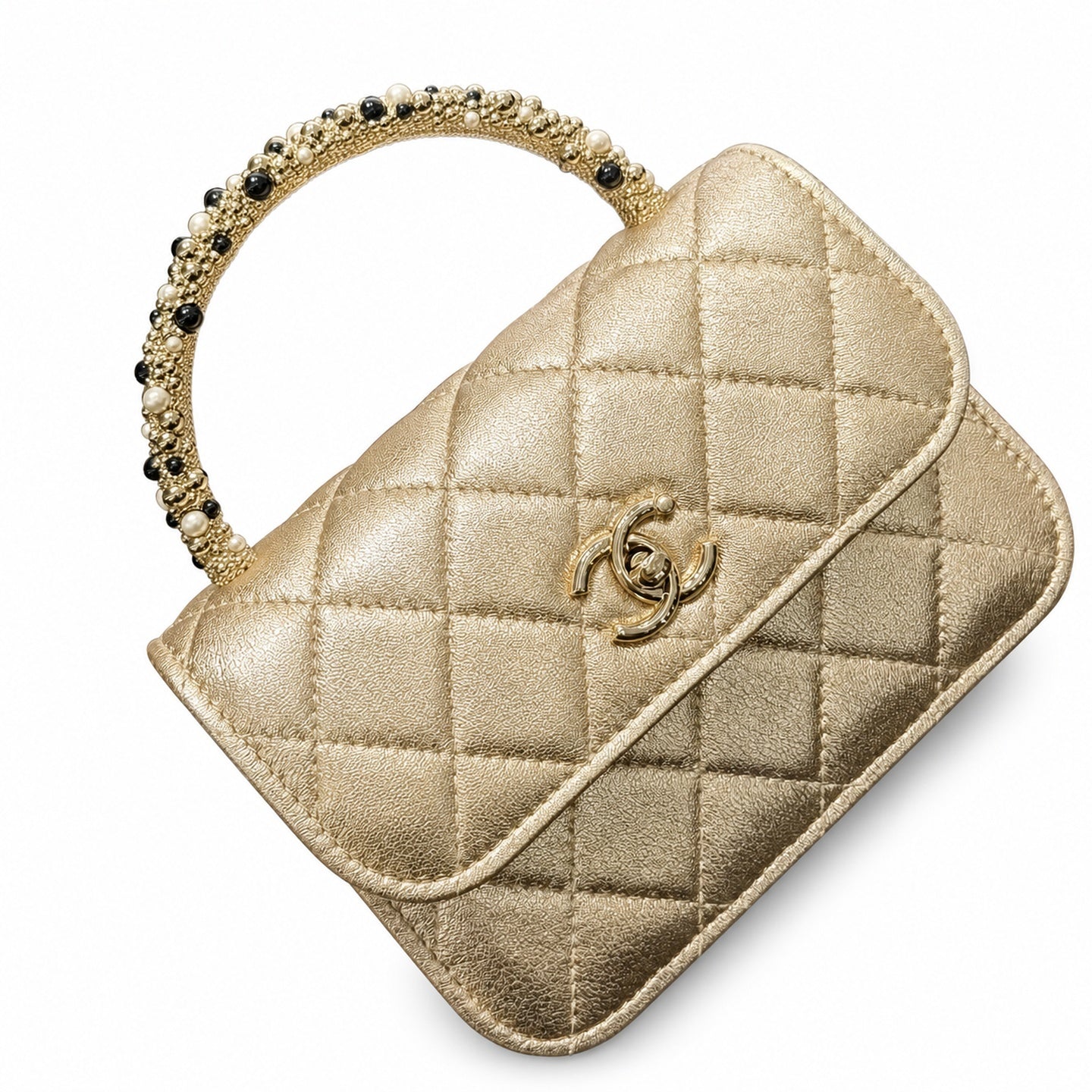 Chanel Mini Leather Black Gold Chain Bag