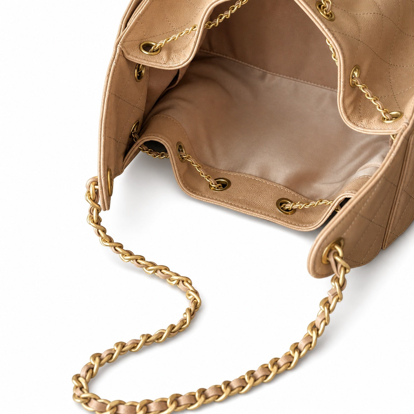 Chanel Small Leather Gold Shopping Bag