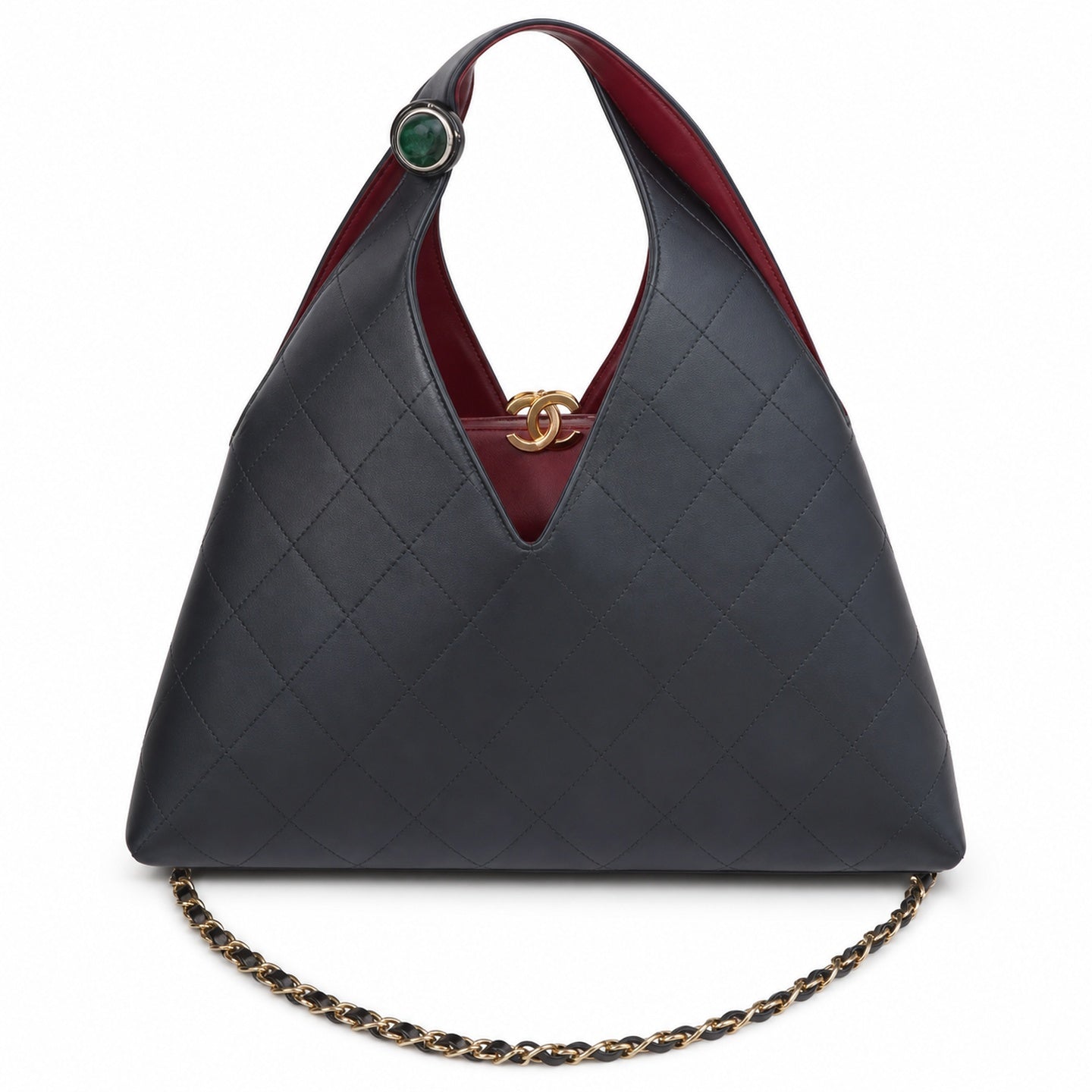 Chanel Leather Burgundy Handbag