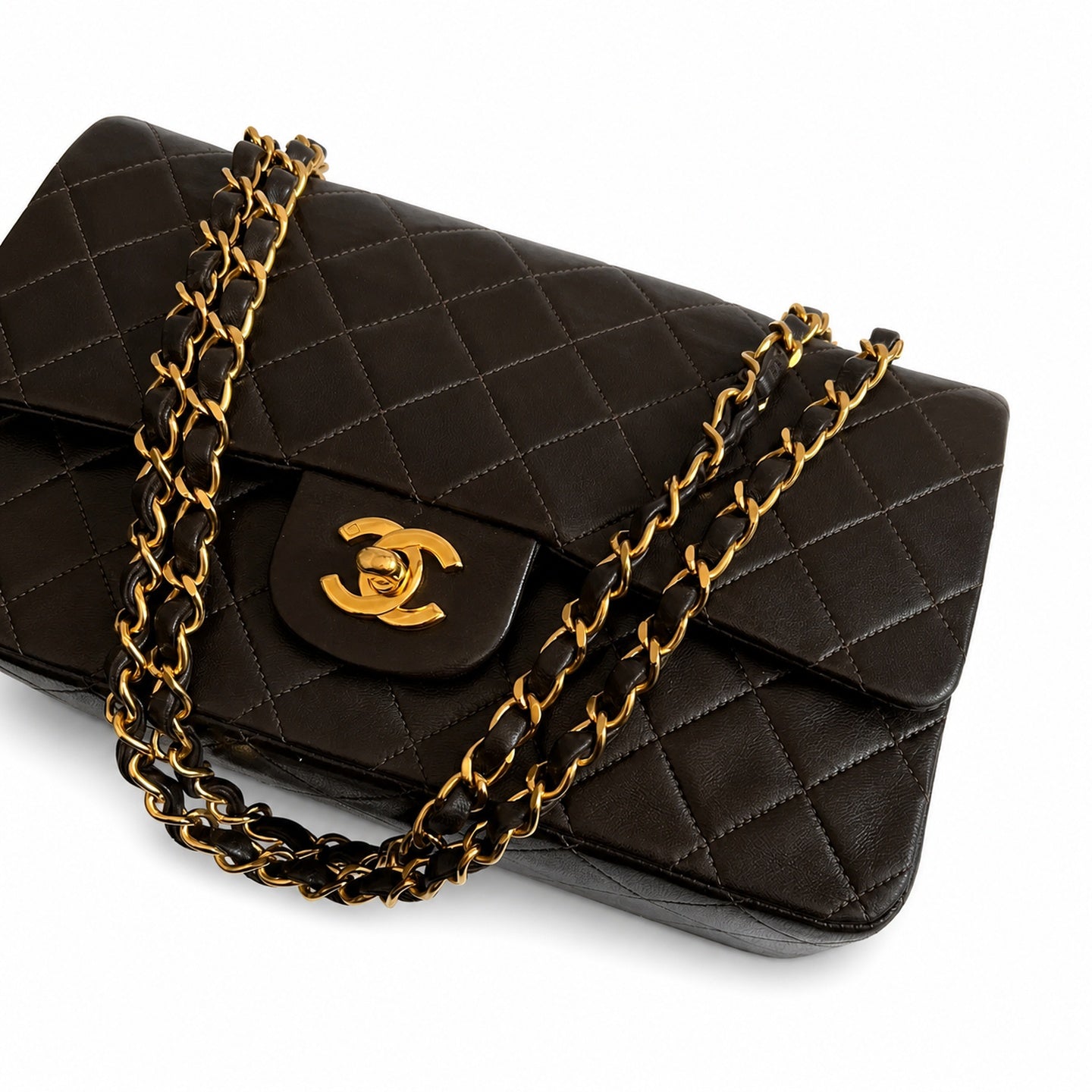 Chanel Reversible Large Leather Black Brown Bag
