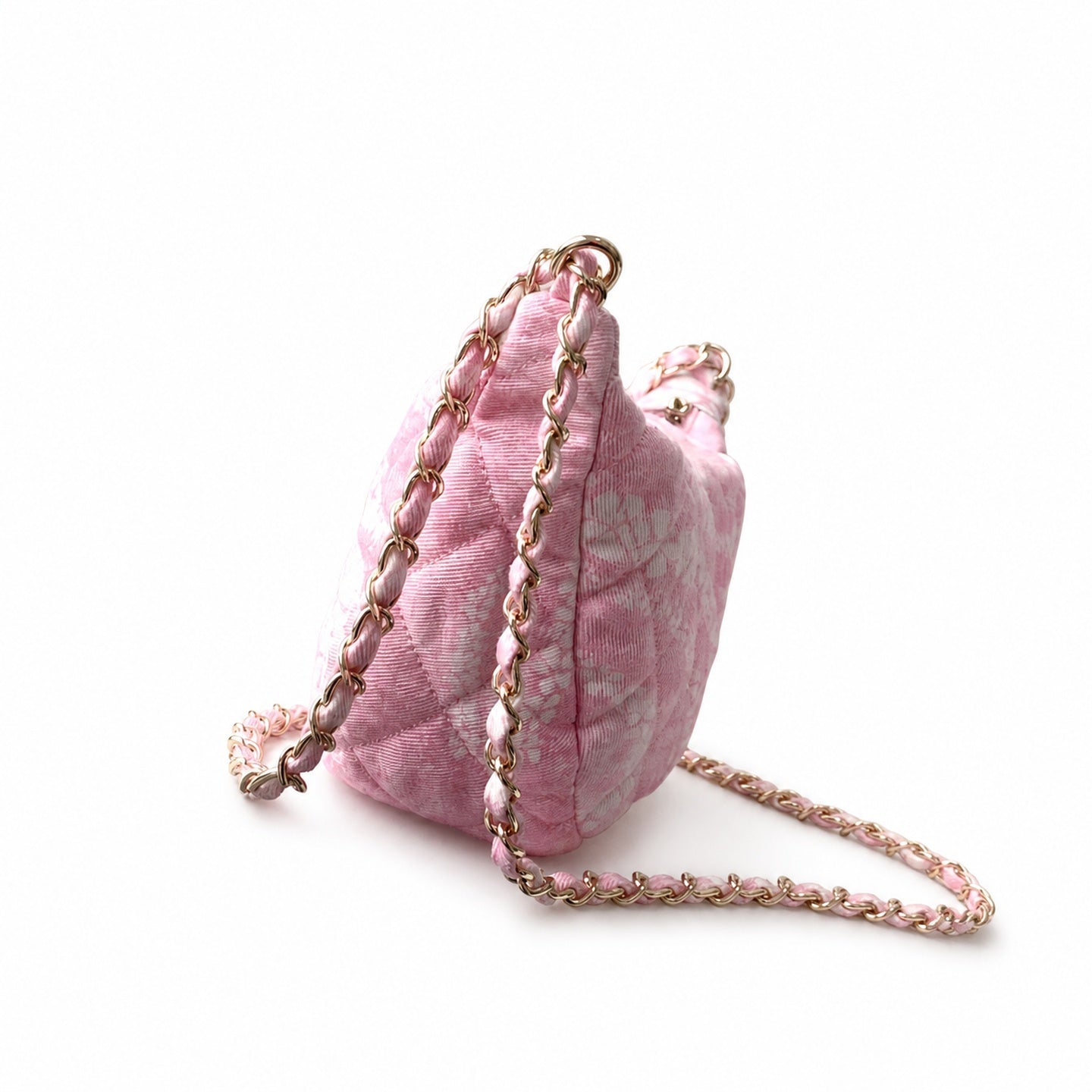 Chanel Denim White Pink Gold Bag
