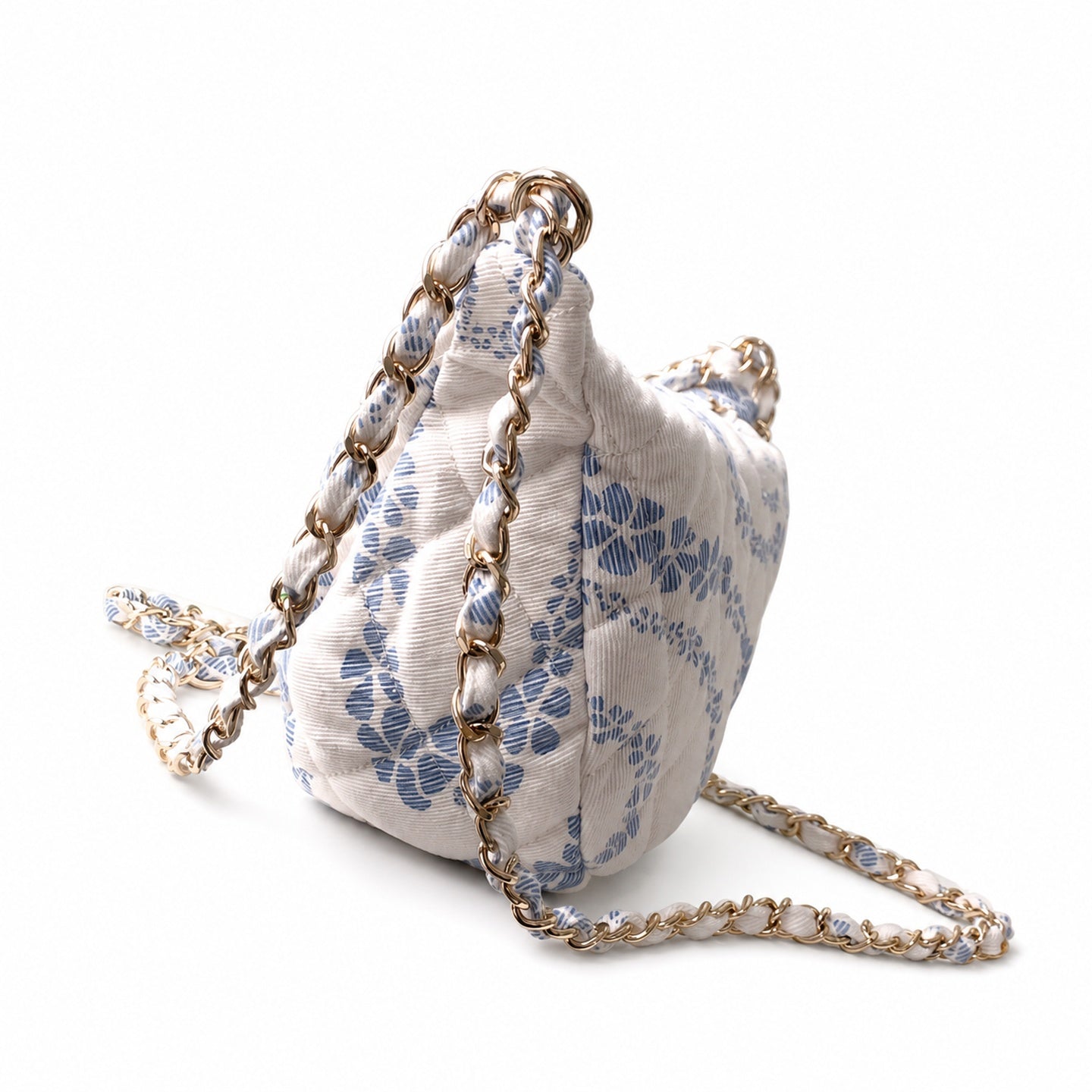 Chanel Denim White Blue Gold Bag