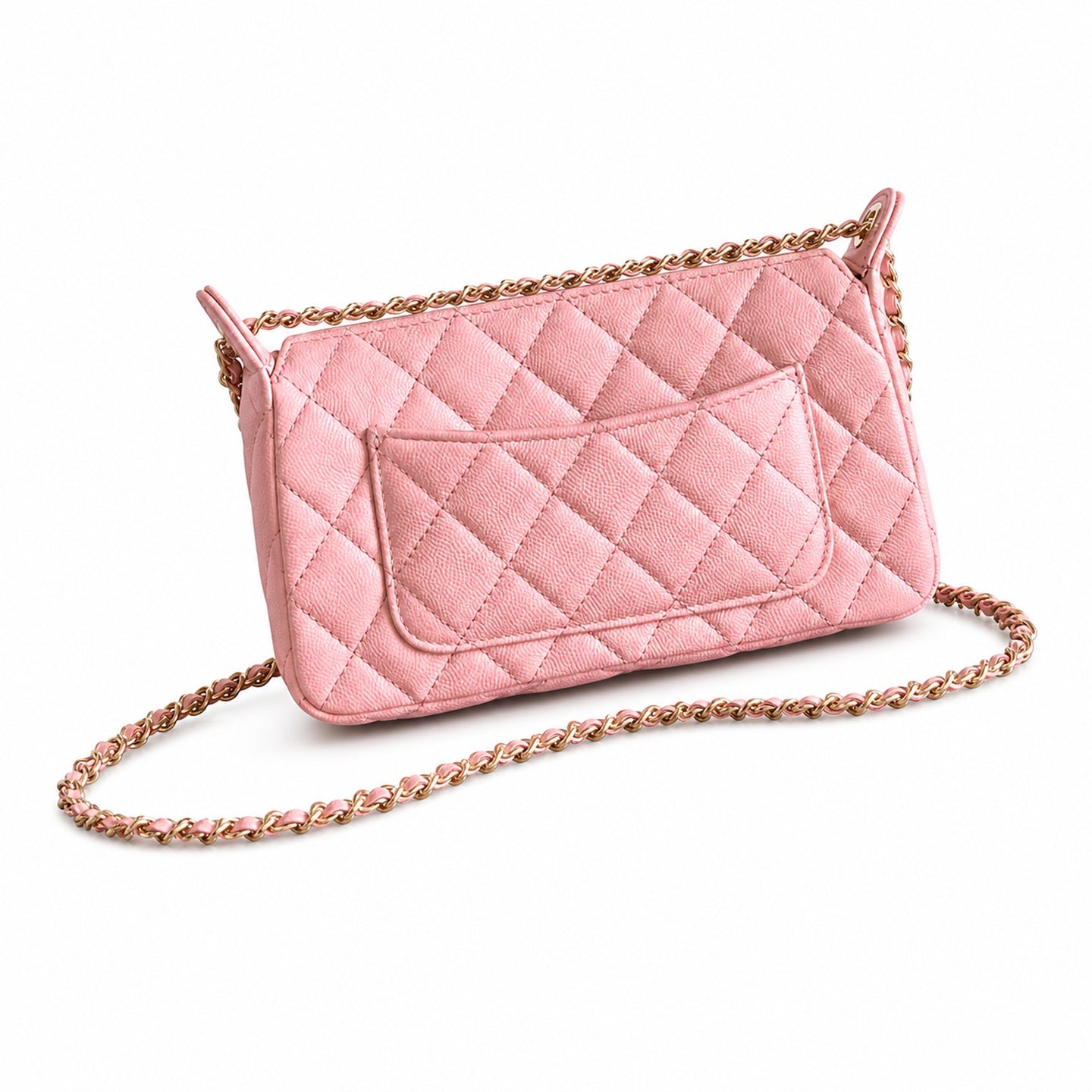 Chanel Small Leather Pink Silver Bag