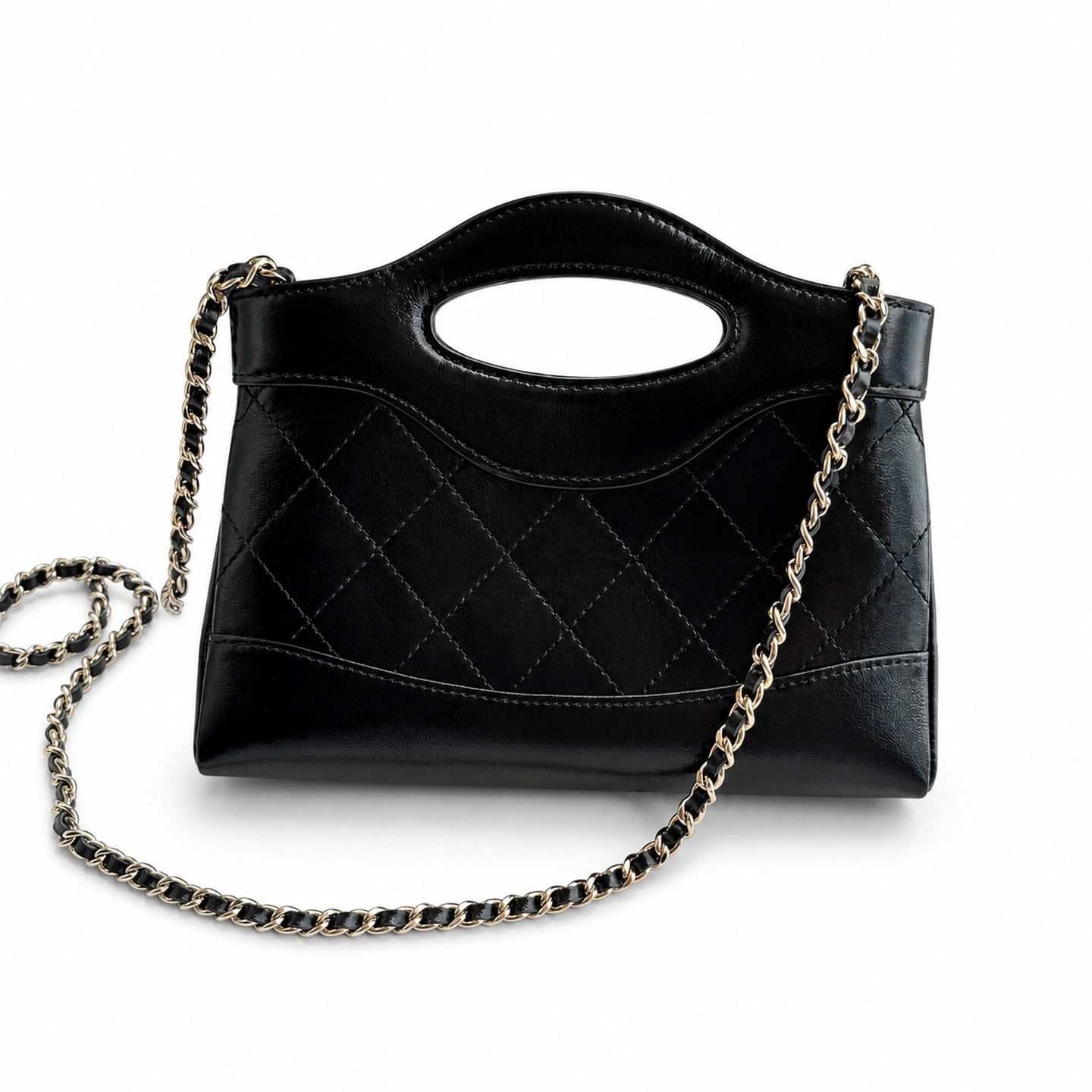 Chanel Mini Leather Gold Shopping Bag