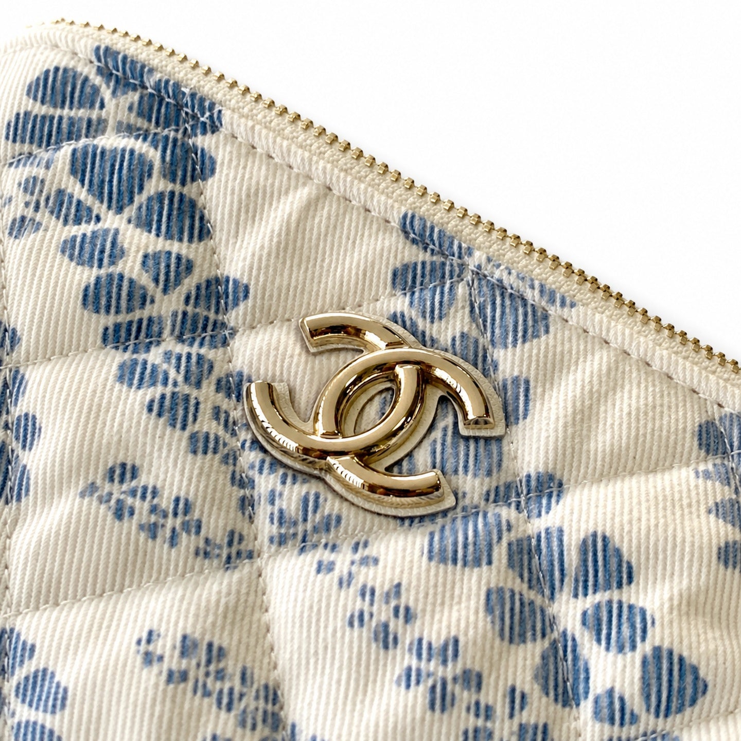 Chanel Denim White Blue Gold Bag