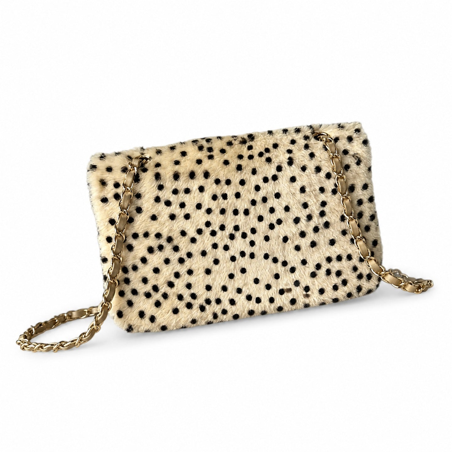 Chanel Large Suede Tweed Leather Bag