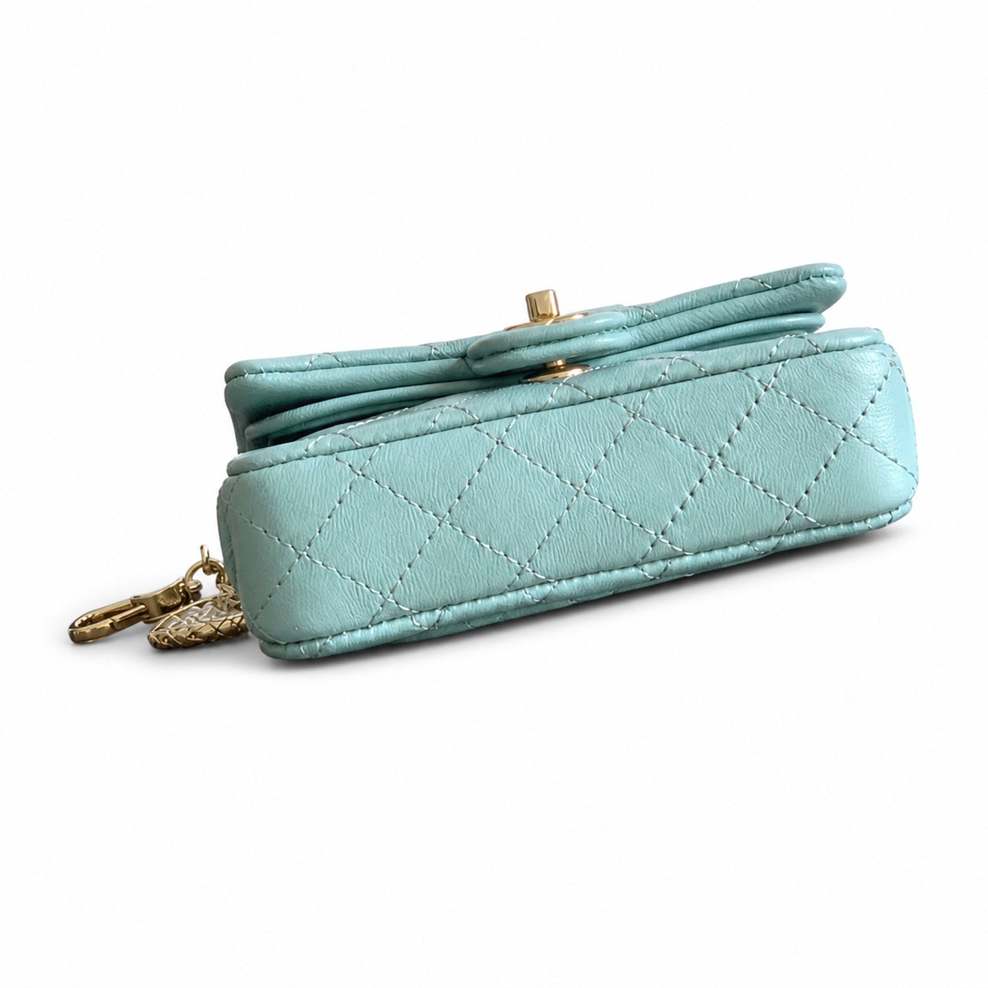 Chanel Mini Leather White Red Blue Pink Gold Charm