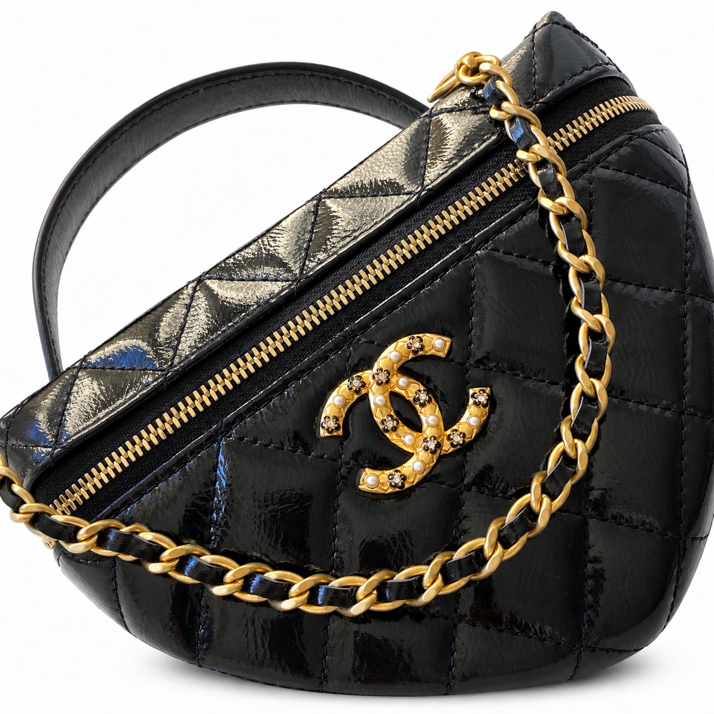 Chanel Leather Black Gold Bag