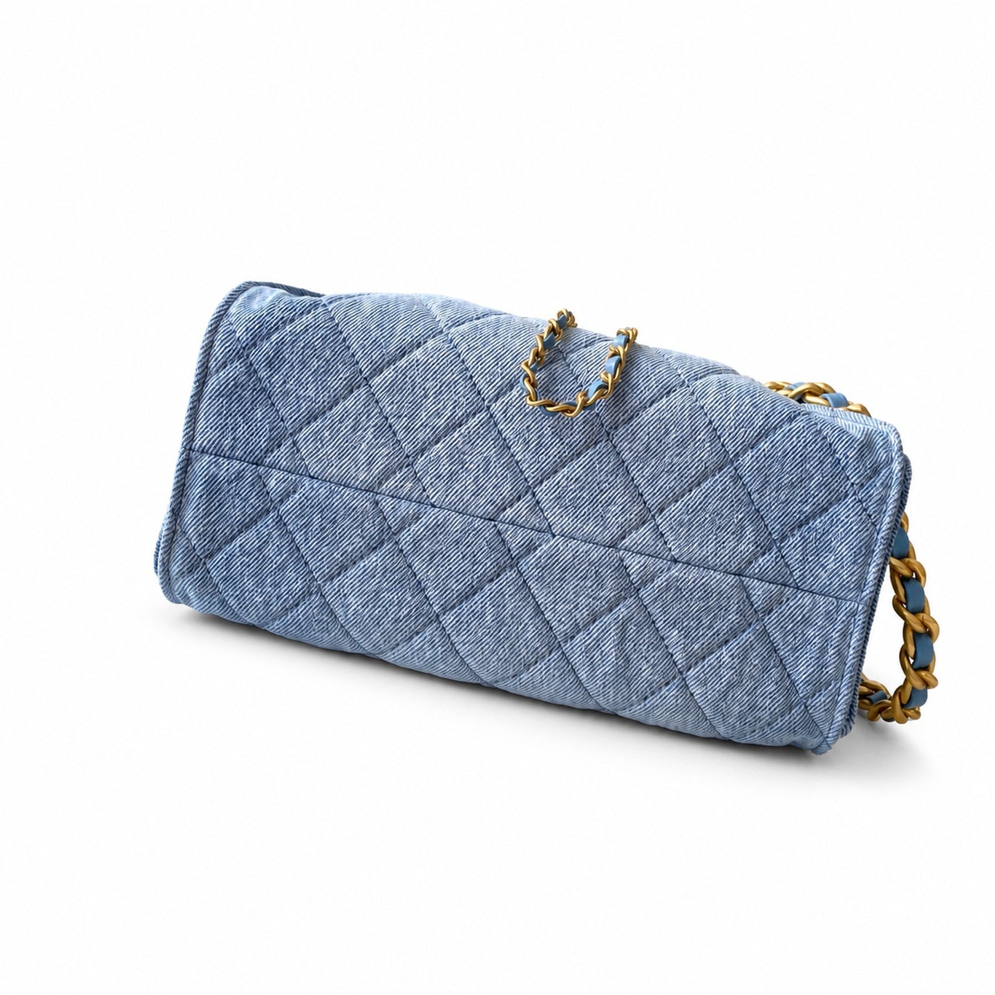 Chanel Mini Denim Leather Gold Bag